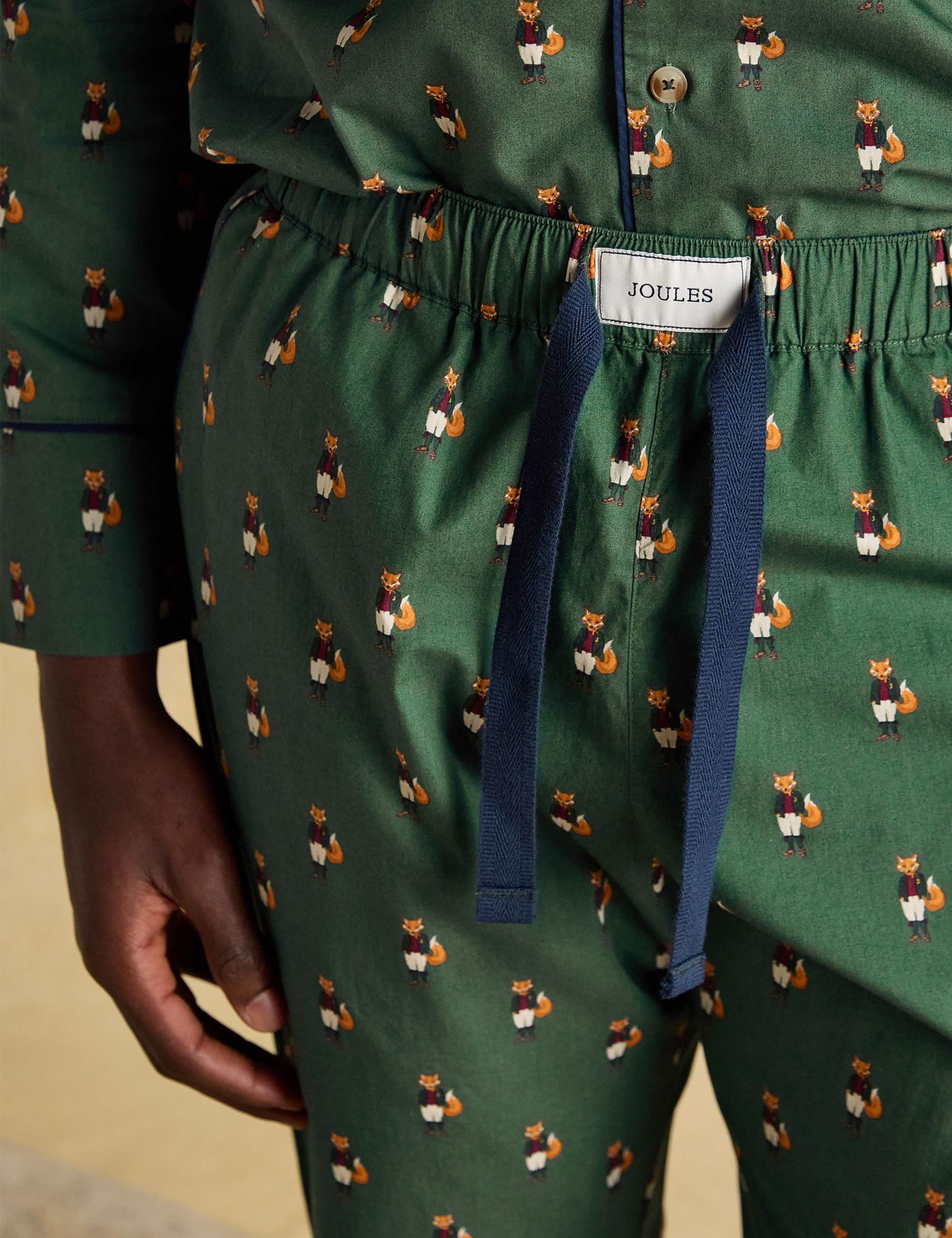 Pure Cotton Fox Print Revere Pyjama Set 5 of 9