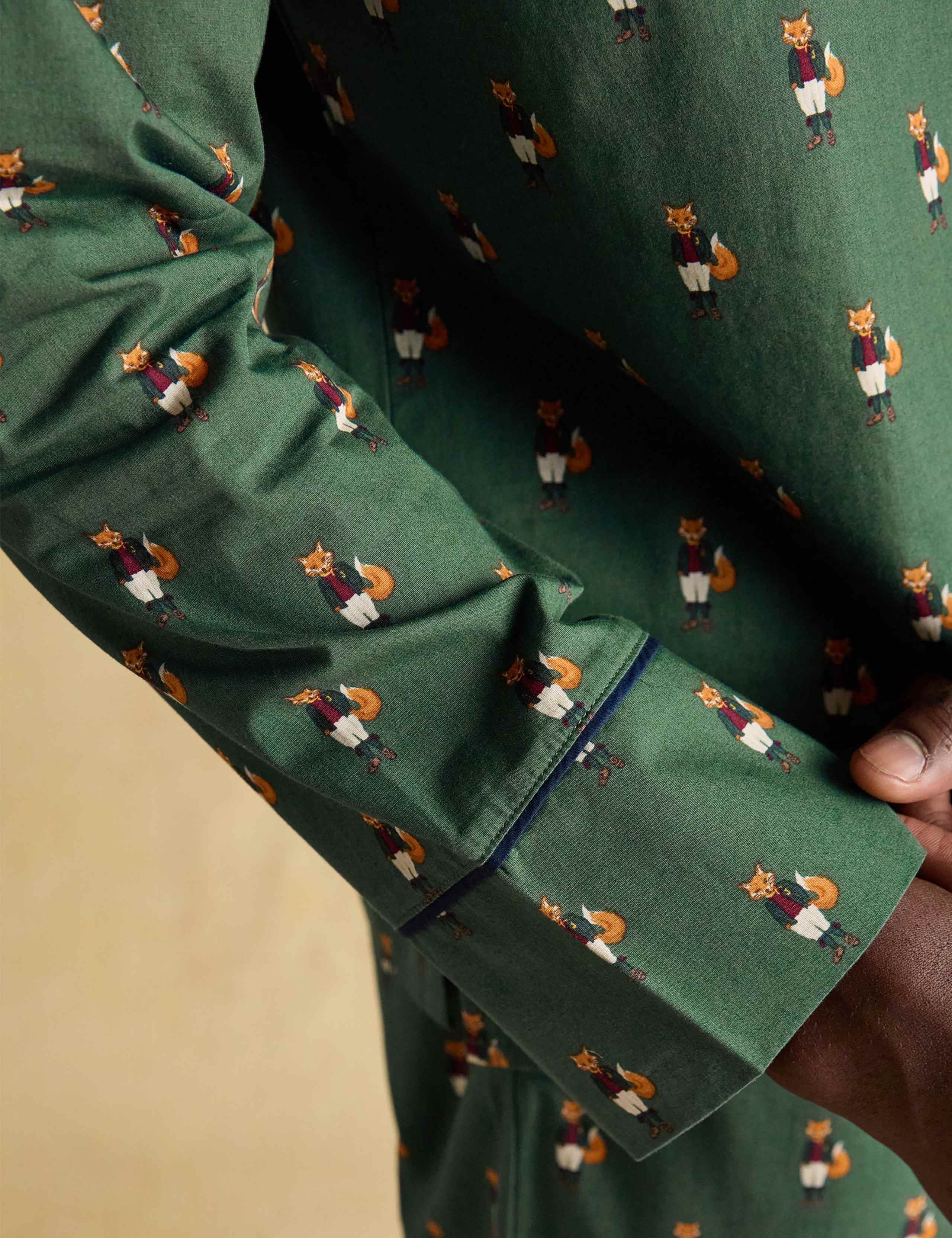 Pure Cotton Fox Print Revere Pyjama Set 8 of 9