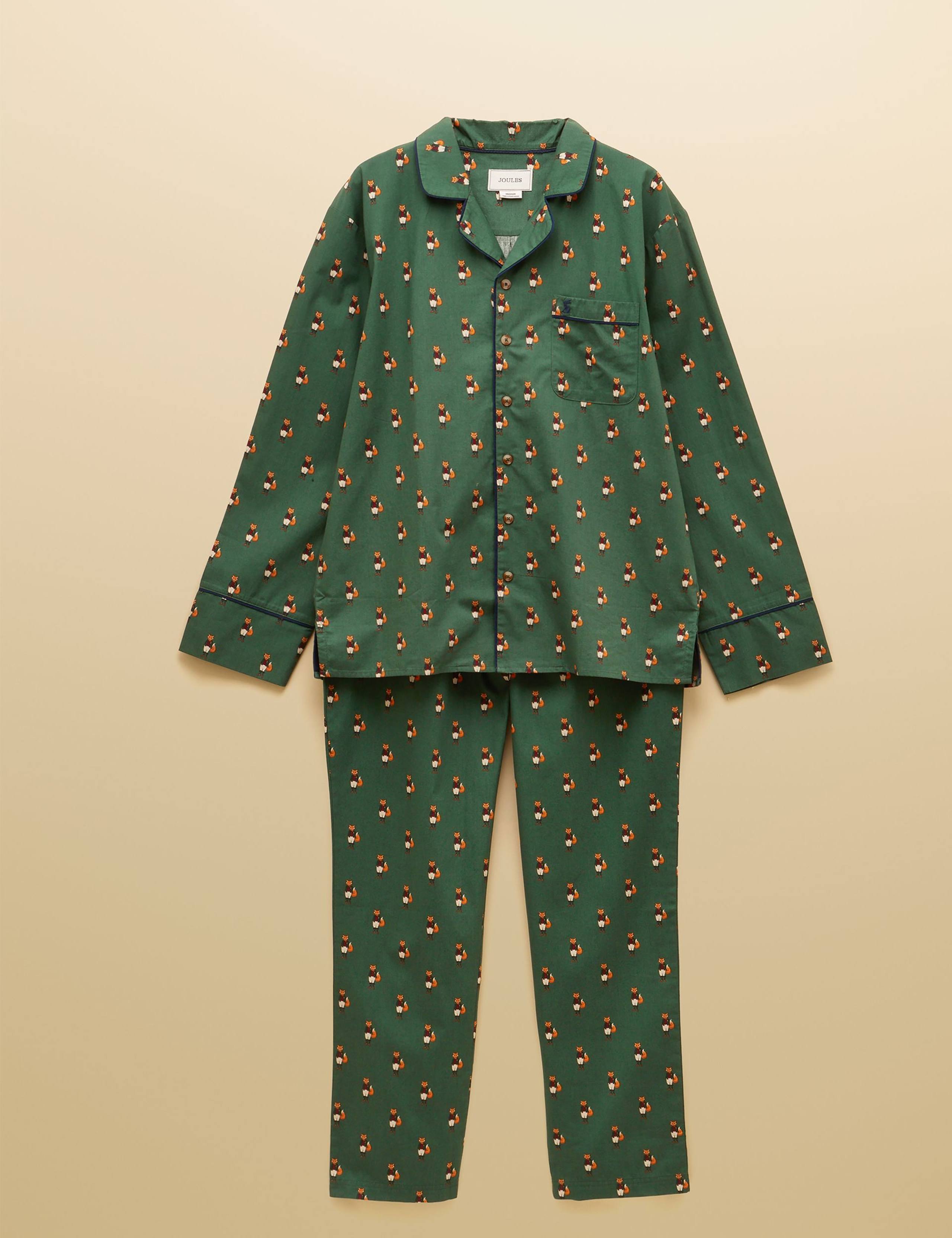 Pure Cotton Fox Print Revere Pyjama Set 2 of 9