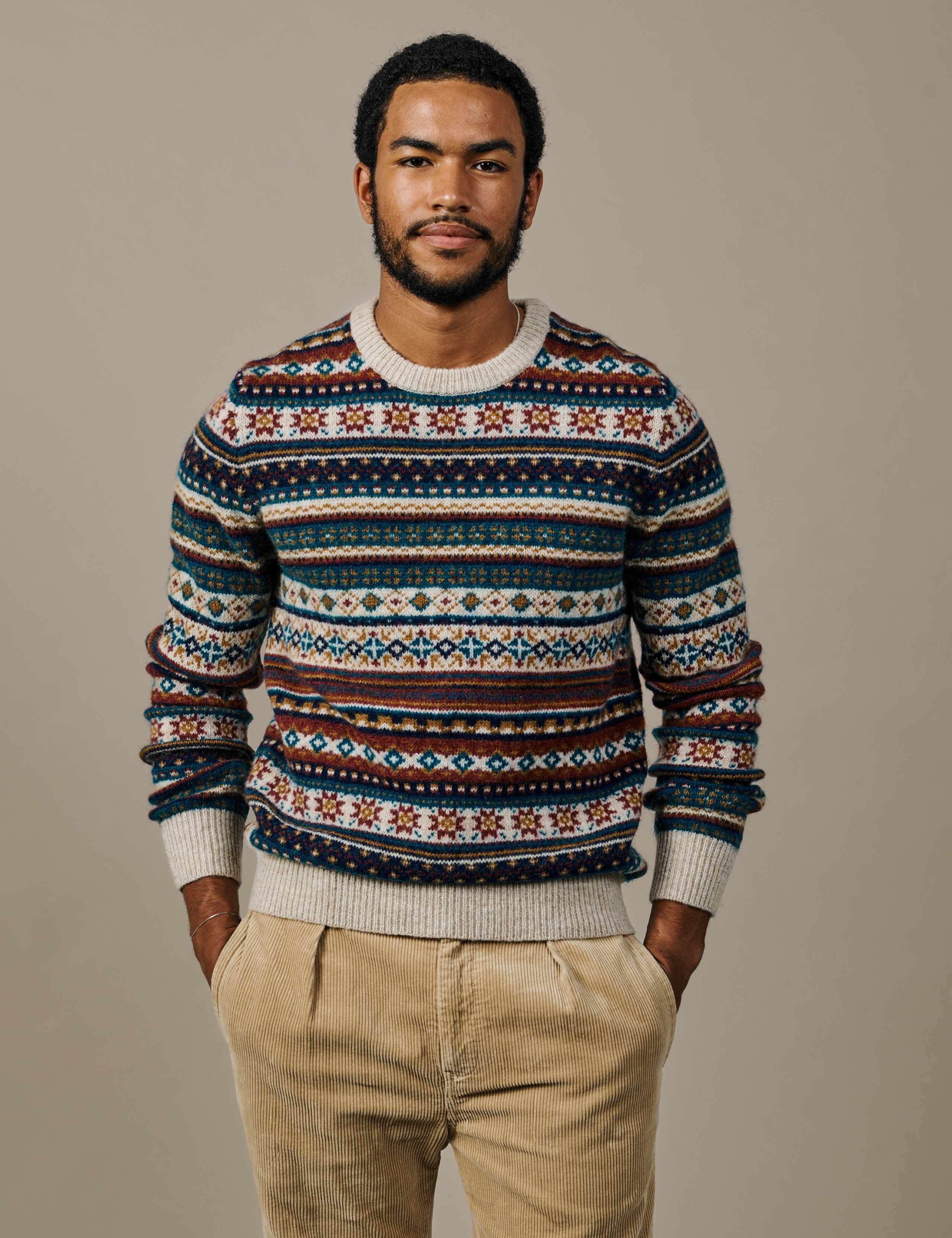 Pure Wool Fair Isle Crew Neck Jumper 1 of 3