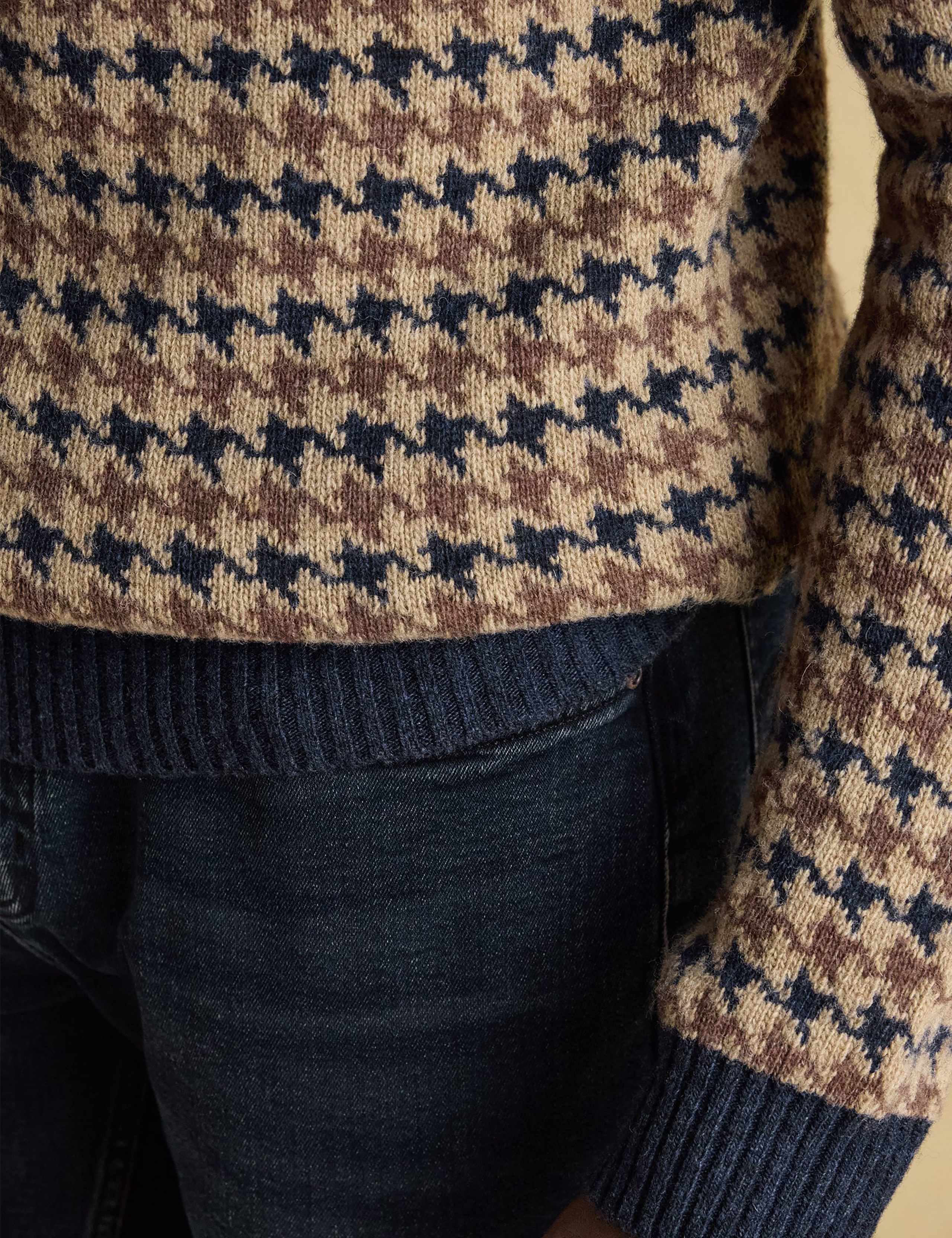 Wool Rich Checked High Neck Jumper 6 of 7