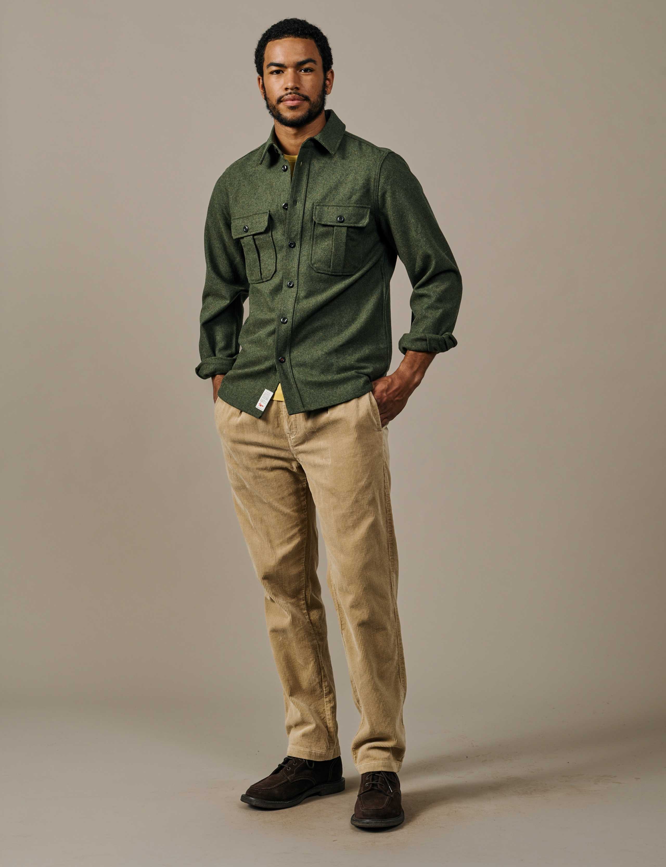 Regular Fit Wool Rich Textured Overshirt 2 of 5