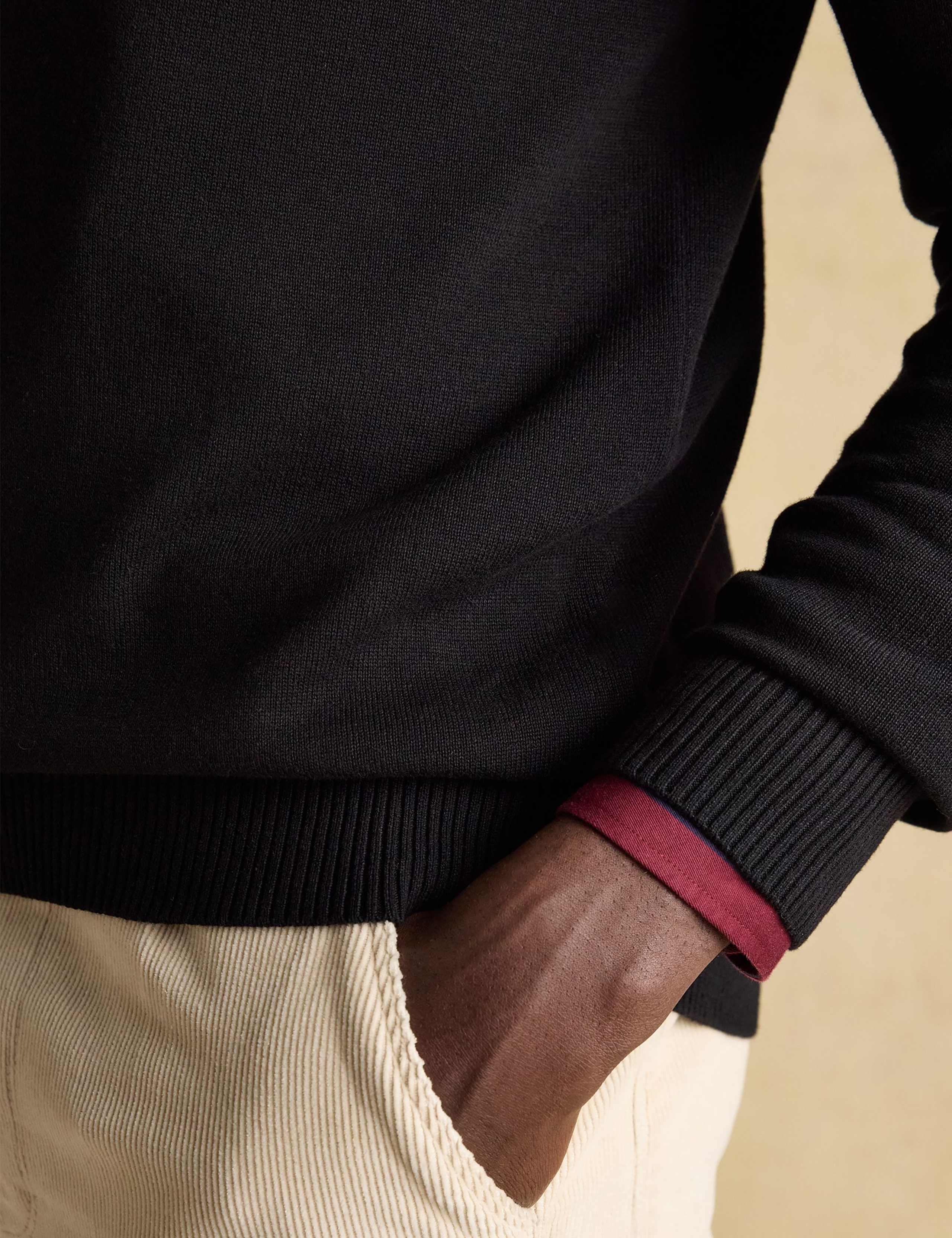 Pure Cotton Funnel Neck Half Zip Jumper 7 of 7