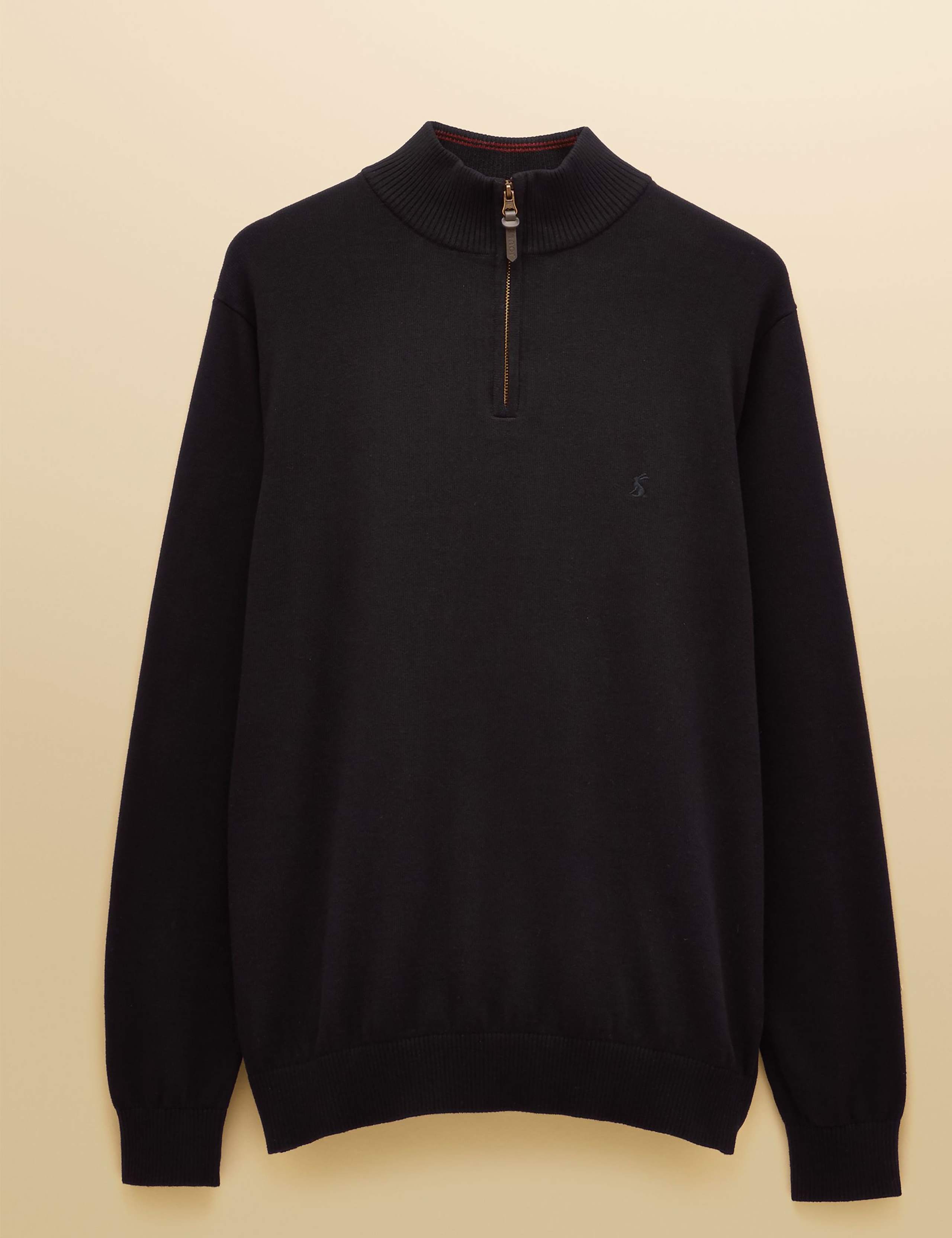 Pure Cotton Funnel Neck Half Zip Jumper 2 of 7
