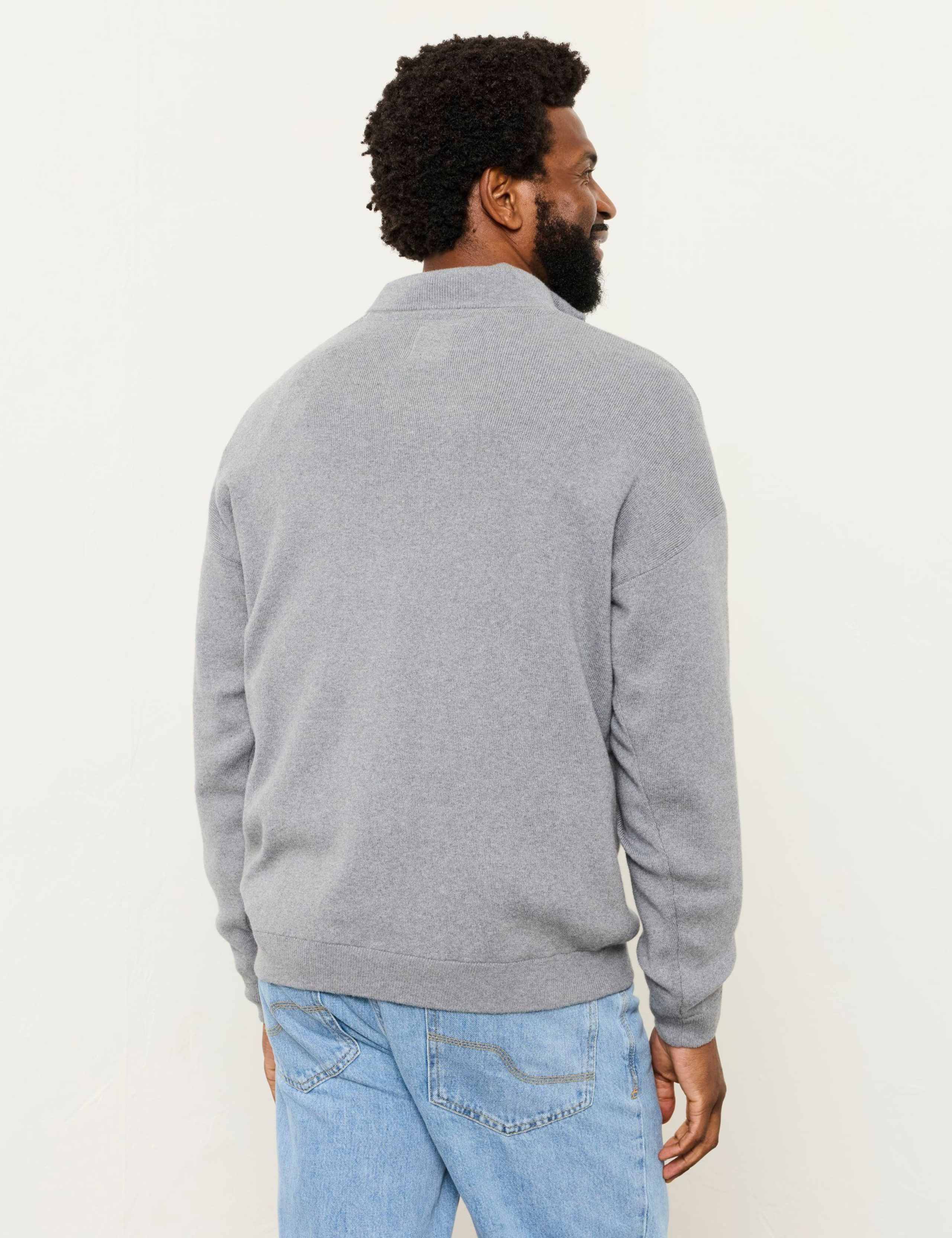 Cotton Rich Half Zip Jumper with Cashmere 3 of 6