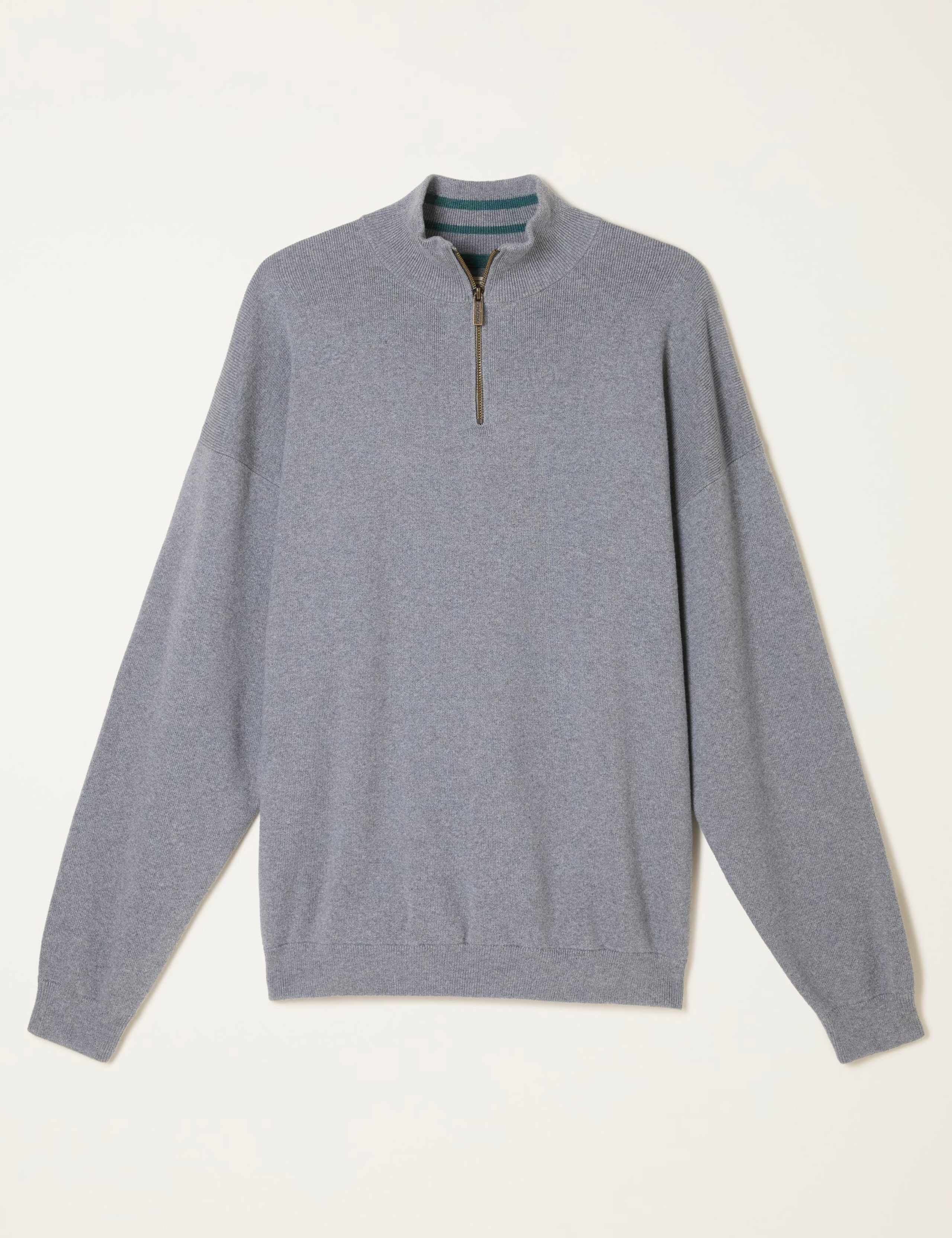 Cotton Rich Half Zip Jumper with Cashmere 2 of 6
