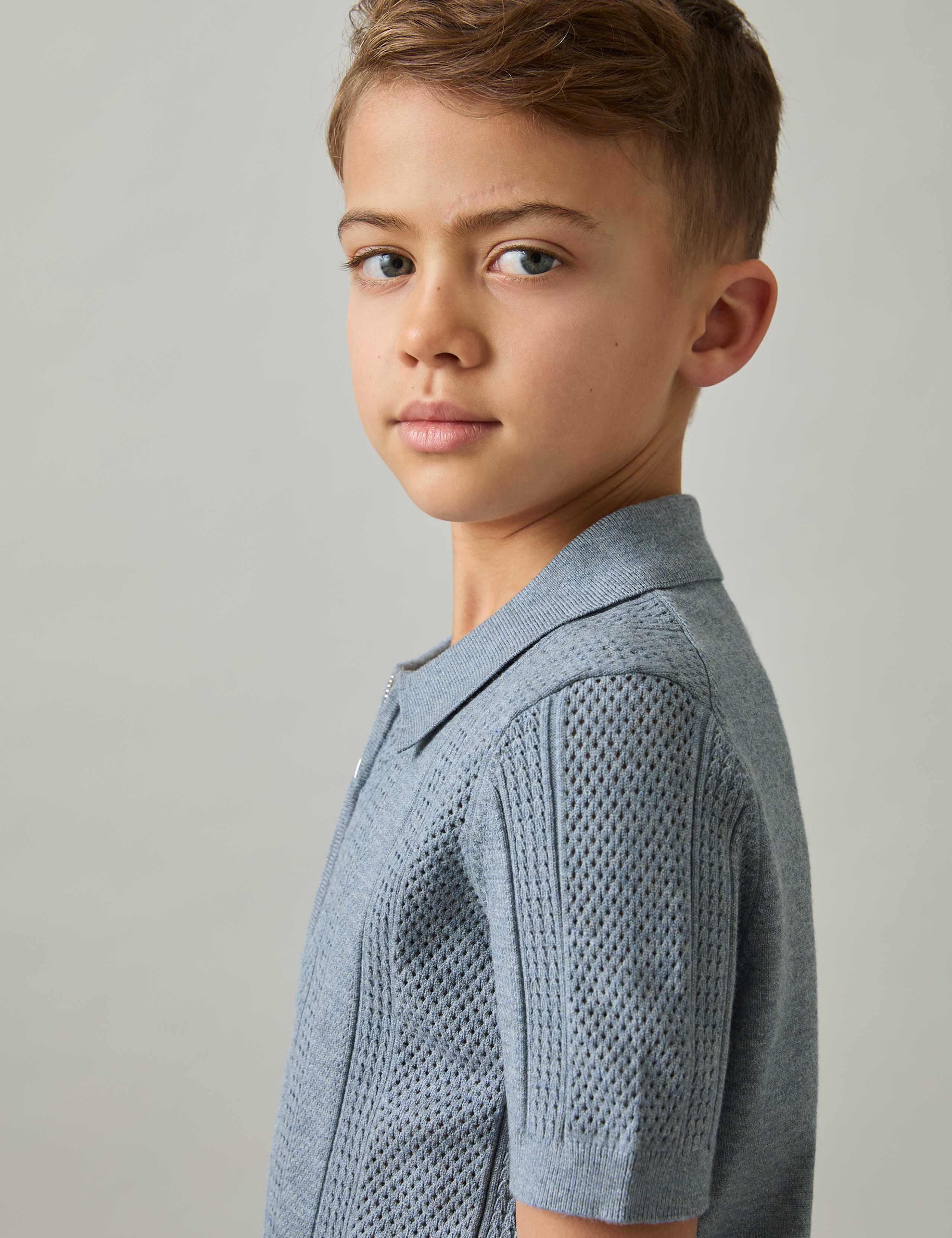Knitted Half Zip Polo Shirt (3-14 Yrs) 3 of 4