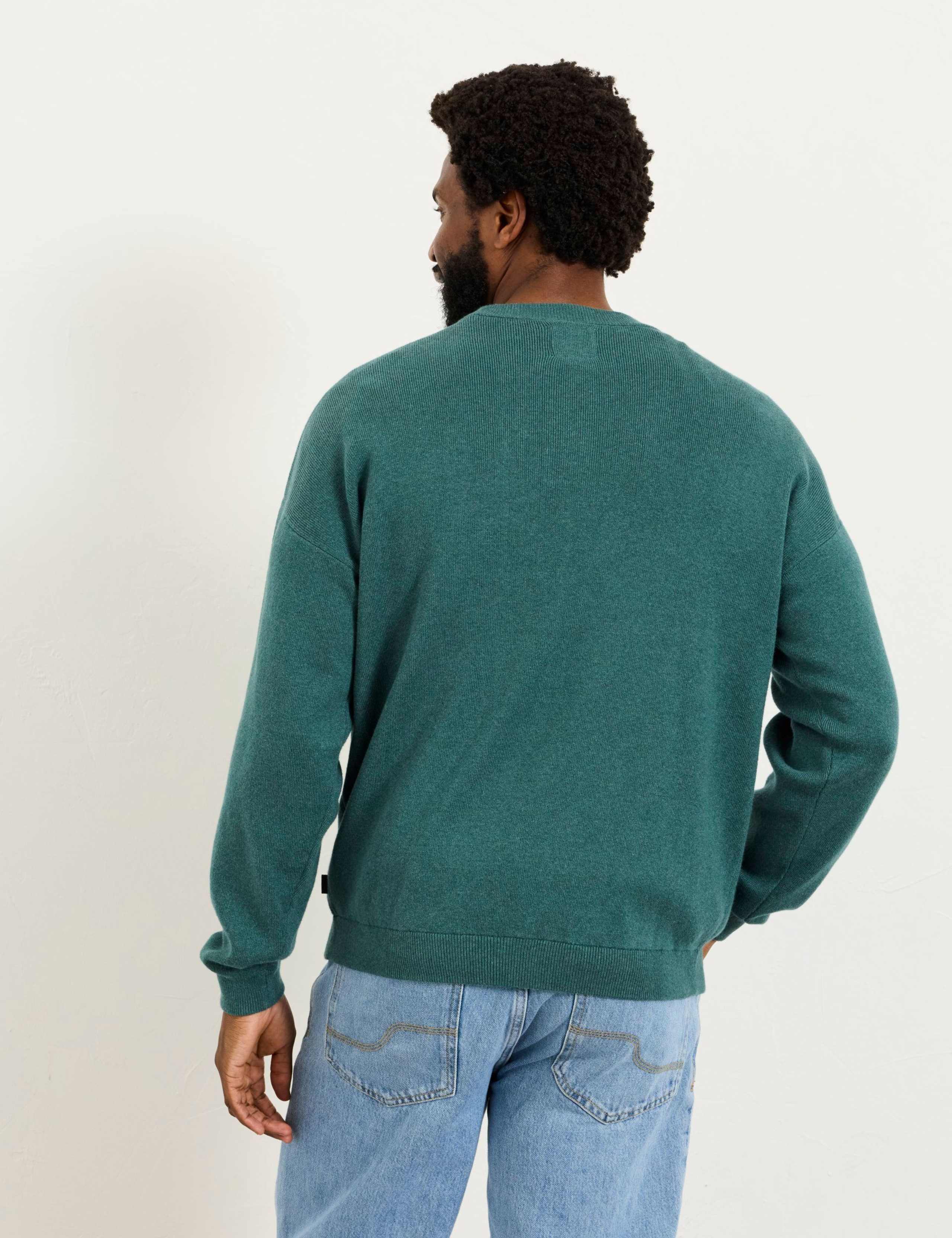 Cotton Rich Crew Neck Ribbed Jumper 3 of 6