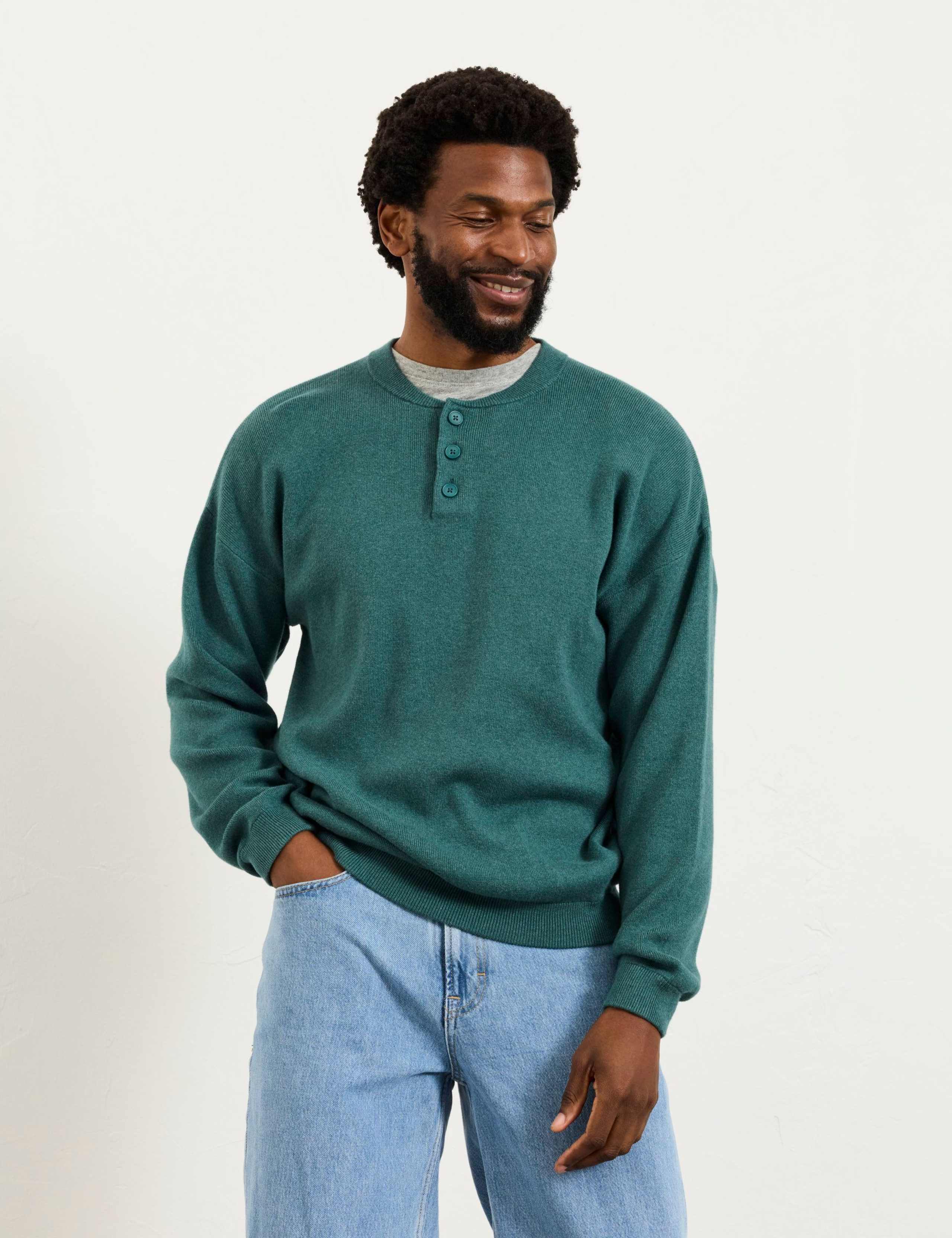 Cotton Rich Crew Neck Ribbed Jumper 4 of 6