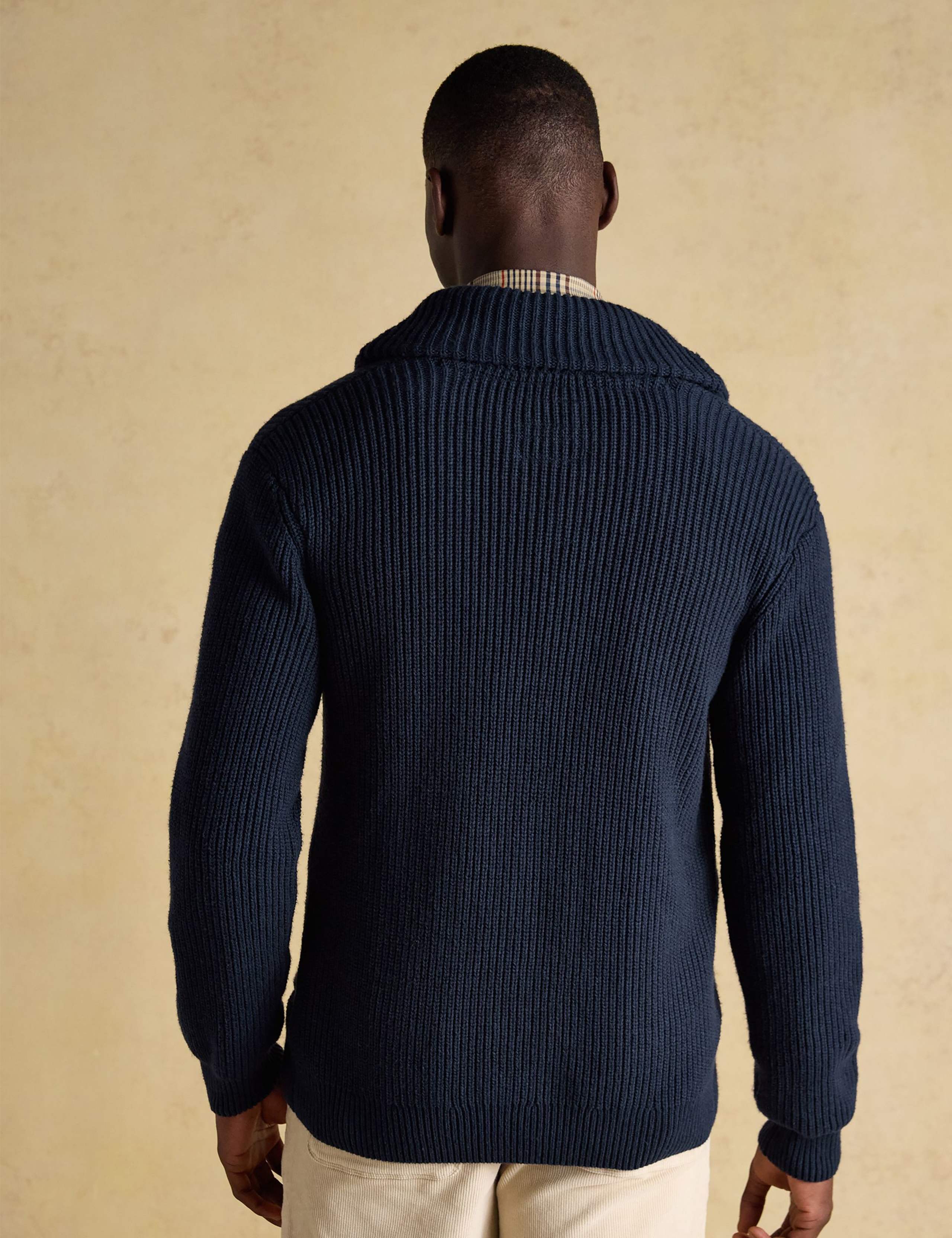 Cotton Rich Shawl Neck Cardigan with Wool 5 of 8