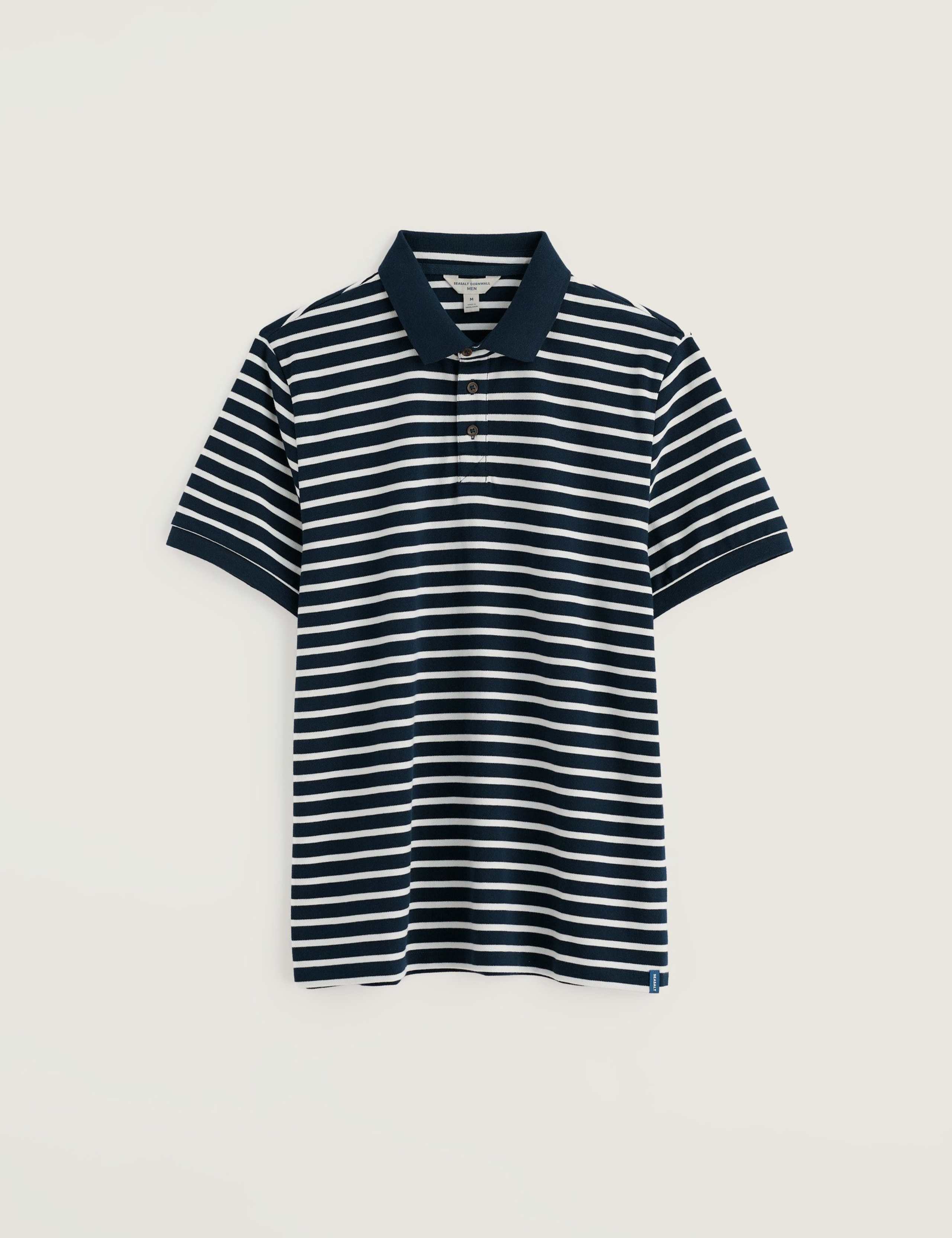 Pure Cotton Pique Striped Polo Shirt 2 of 5