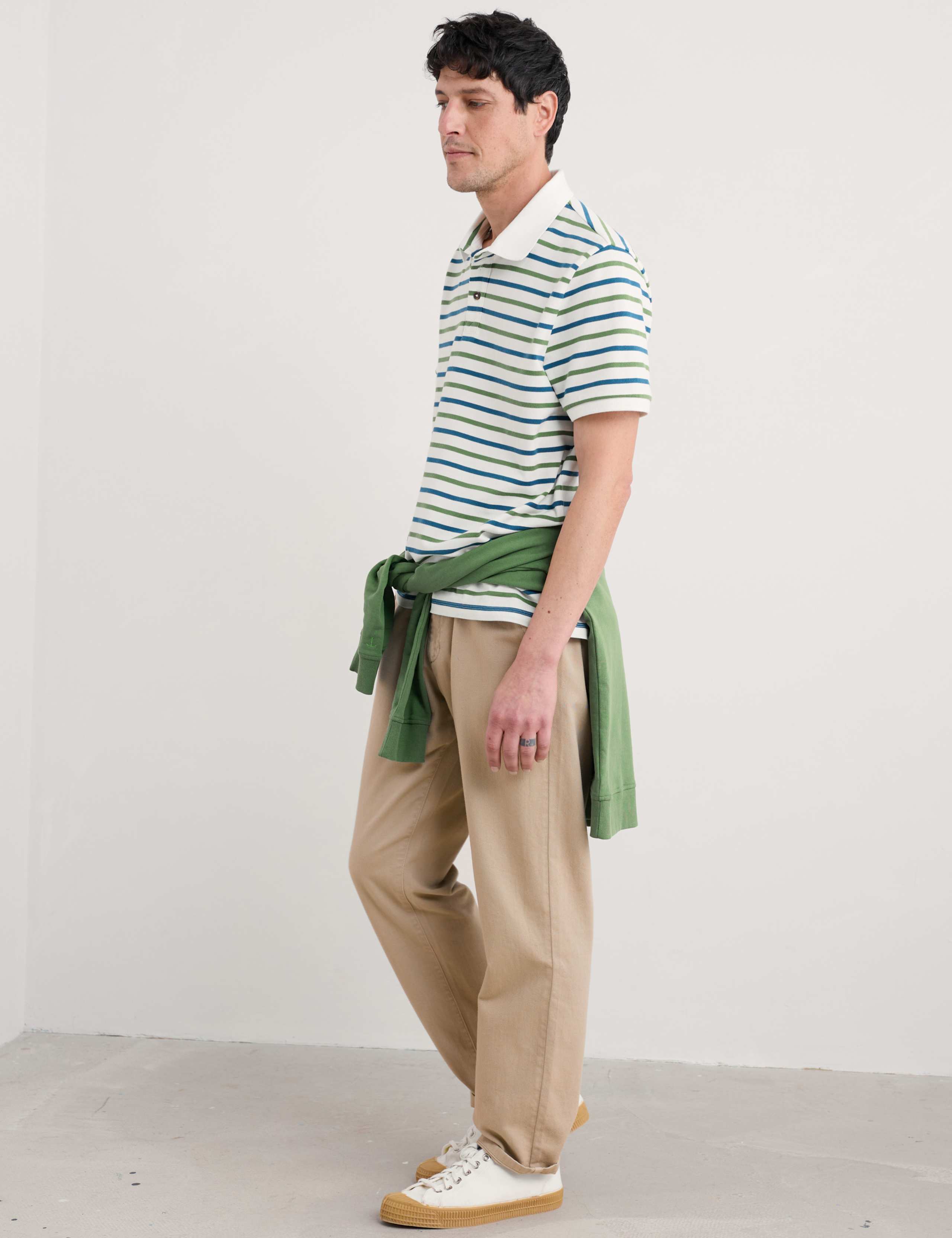 Pure Cotton Pique Striped Polo Shirt 4 of 4