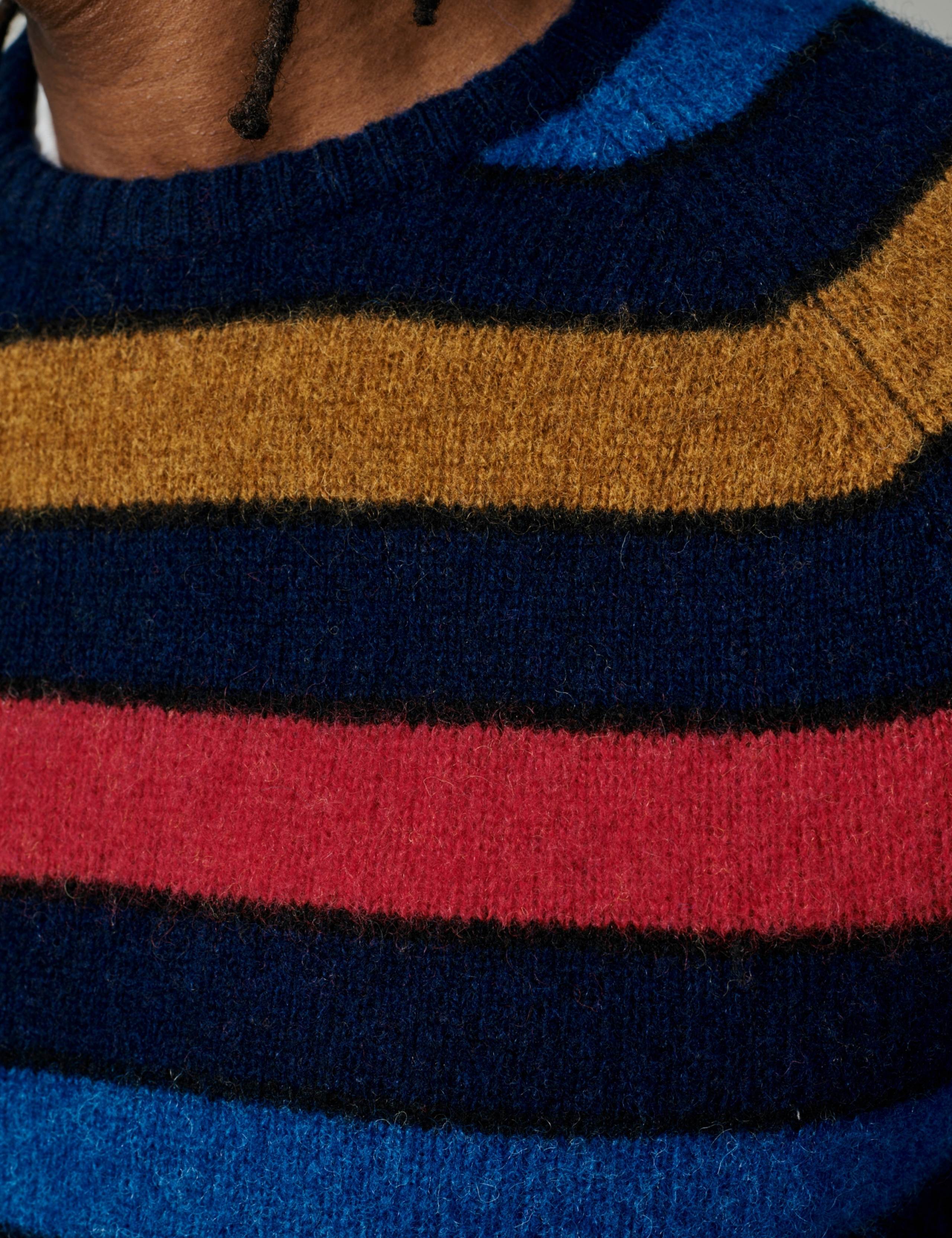 Striped Crew Neck Jumper with Wool 4 of 4