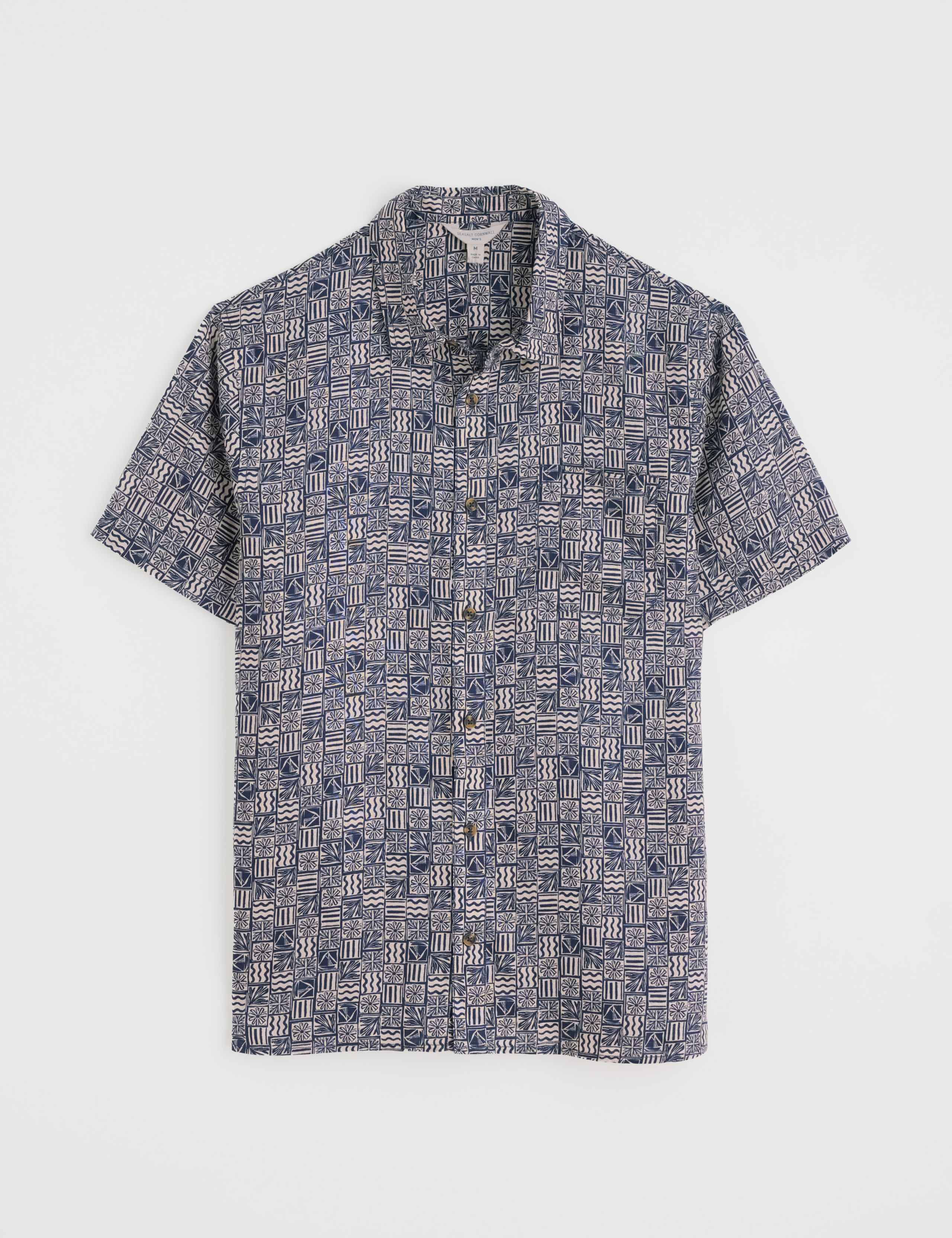 Pure Linen Blue Heron Shirt 2 of 5