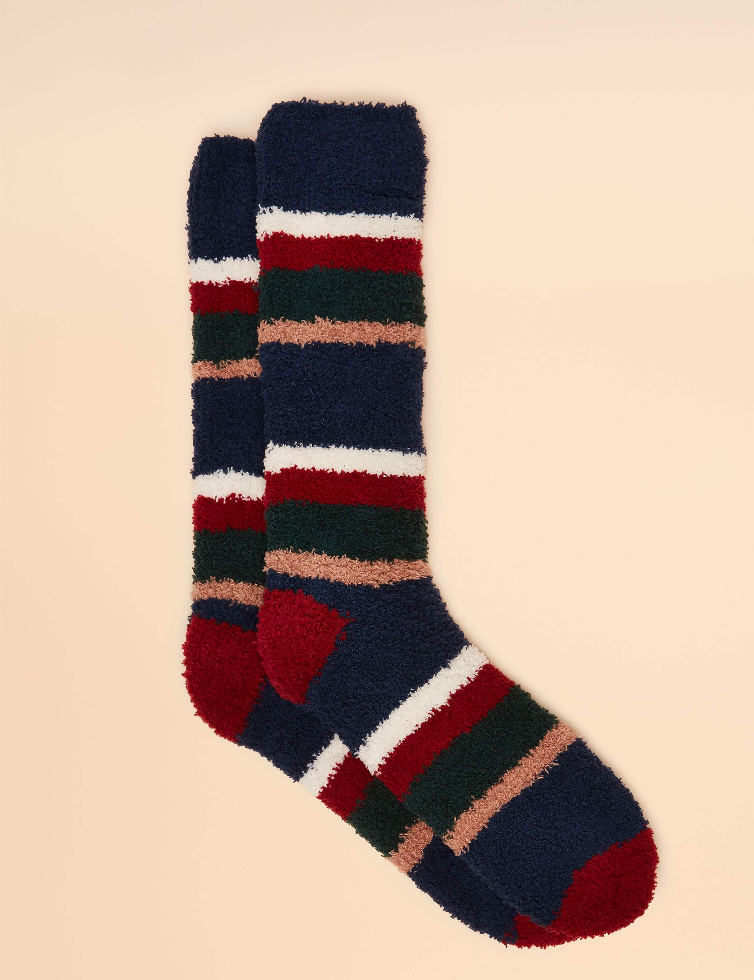Striped Fluffy Thermal Socks 1 of 3