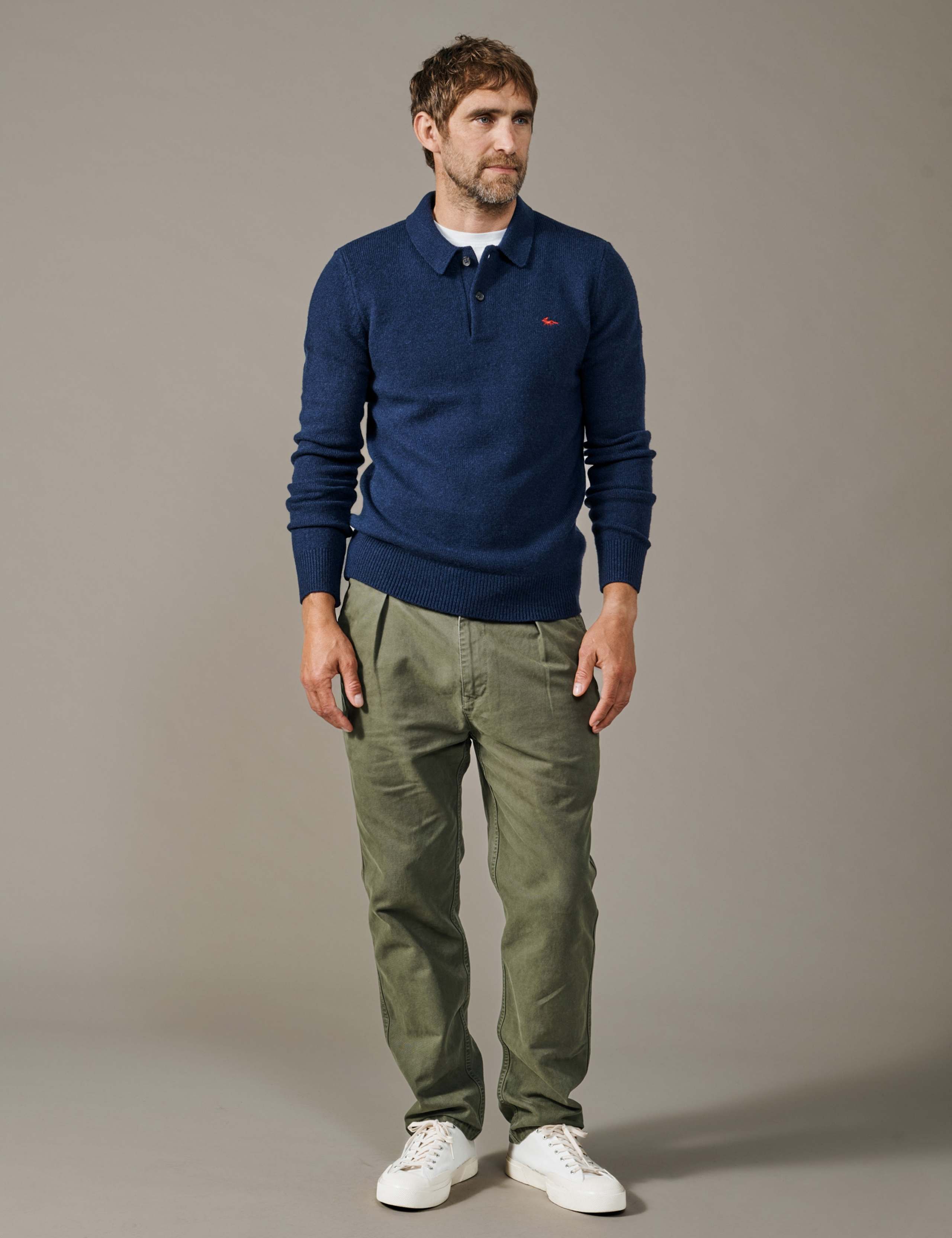 Wool Rich Long Sleeve Polo Shirt 2 of 4