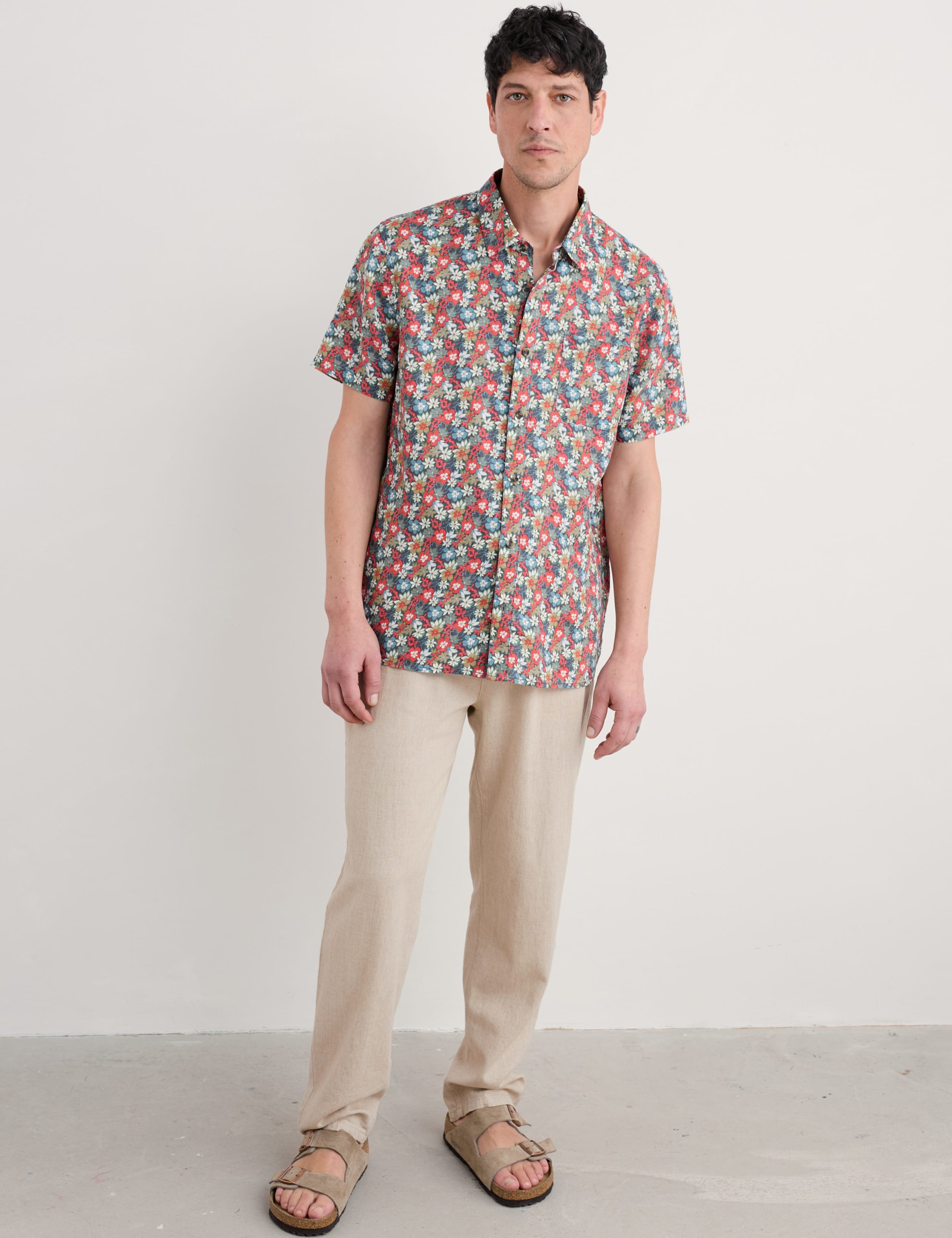 Pure Linen Floral Shirt 2 of 4