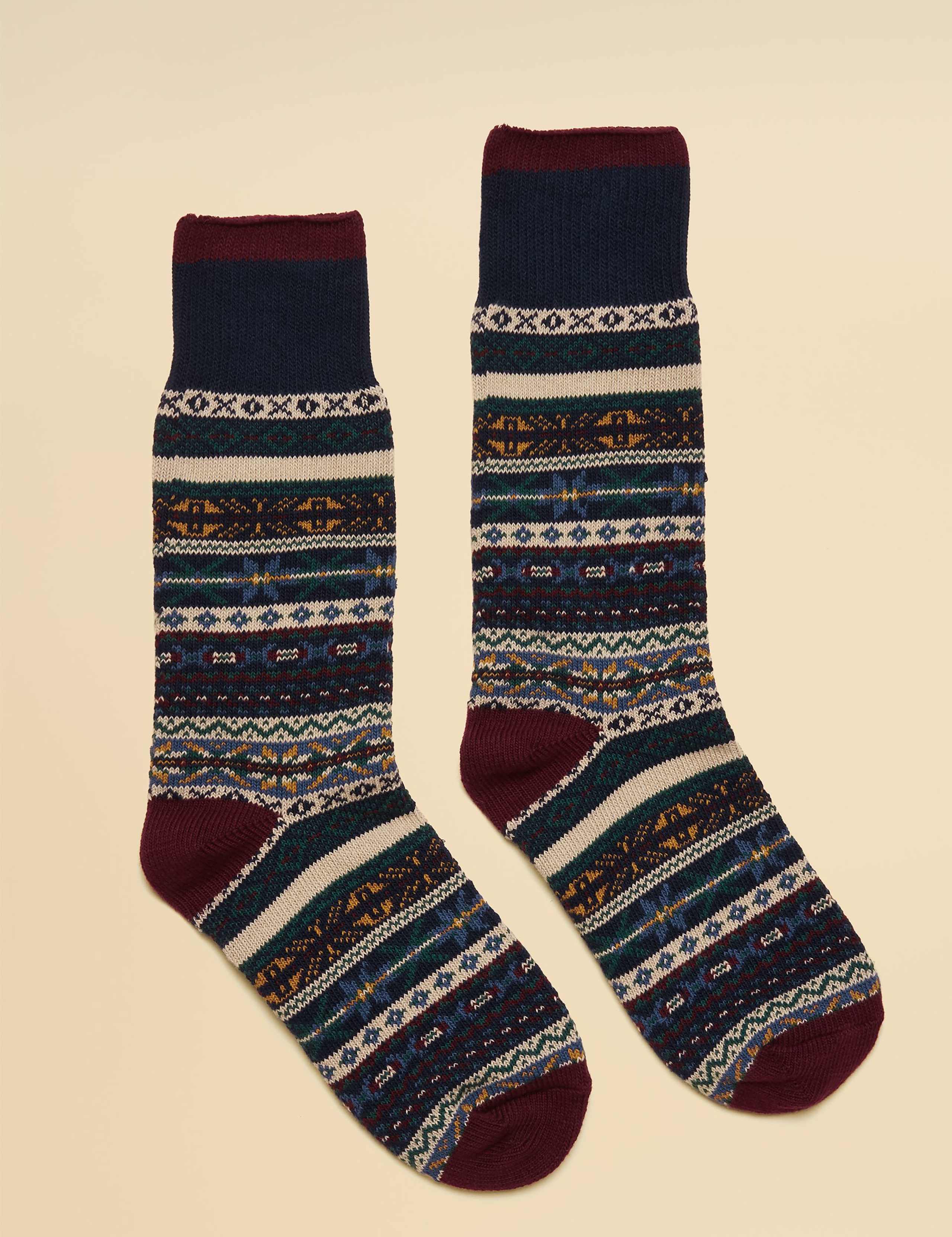 Fair Isle Cotton Rich Socks 1 of 3