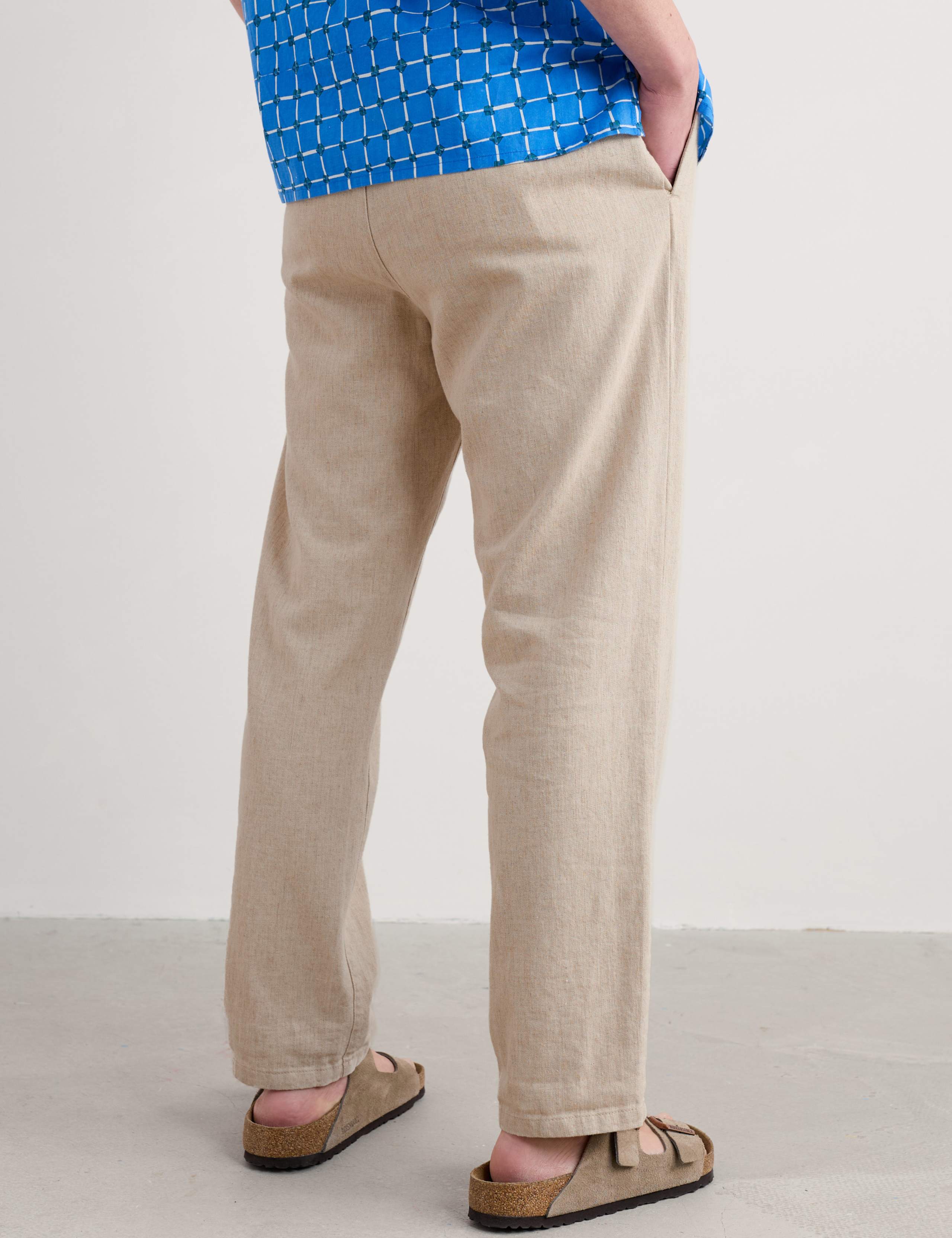Slim Fit Linen Blend Trousers 3 of 4