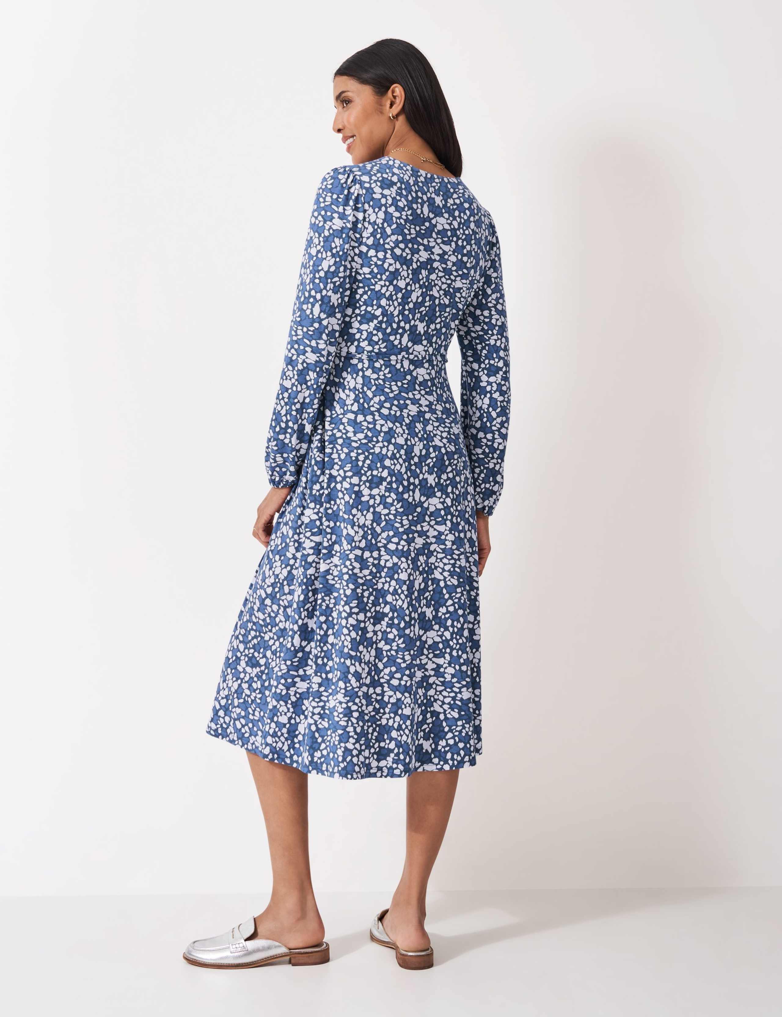 Jersey Printed Midi Waisted Dress 2 of 4