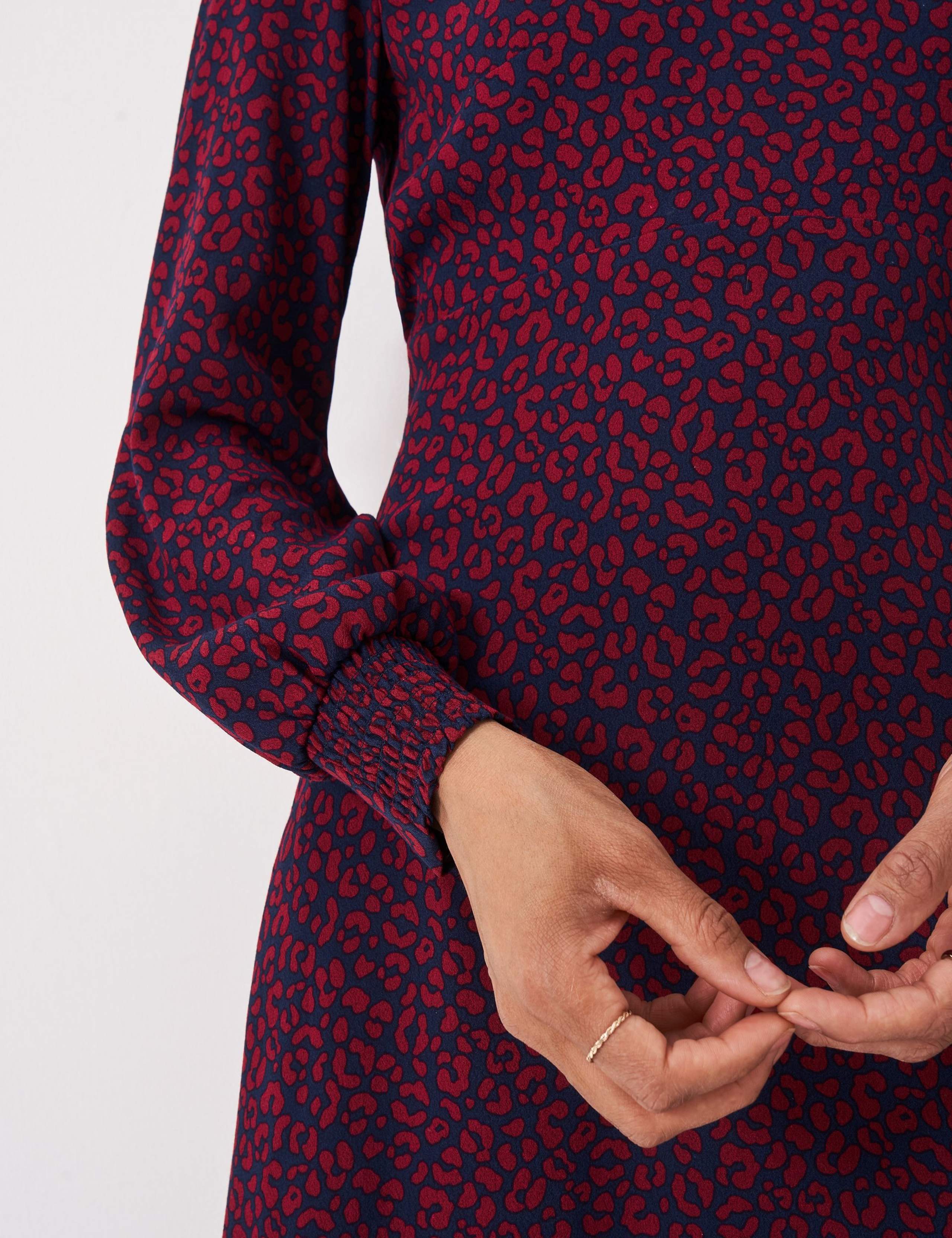 Animal Print Midi Shirred Dress 5 of 5