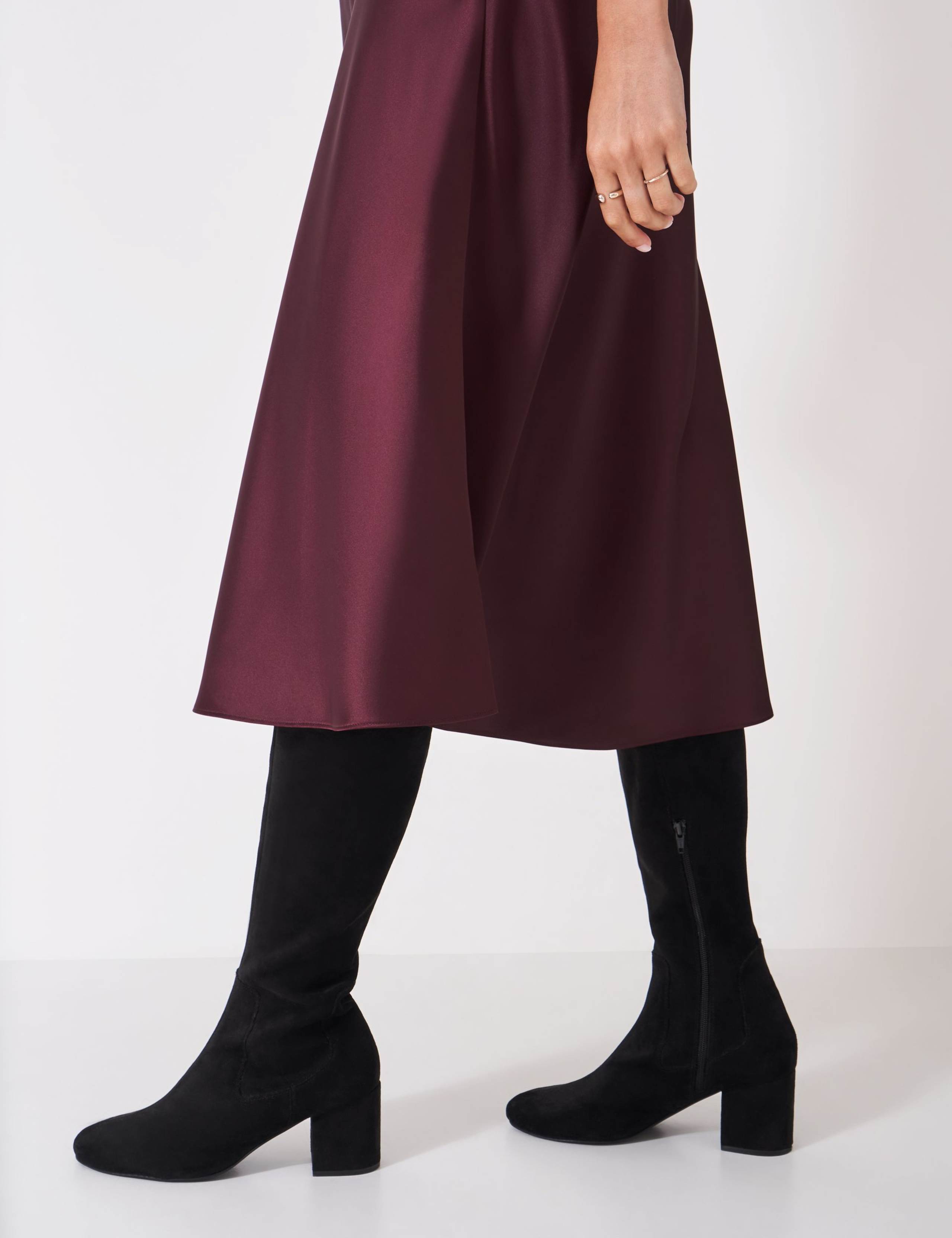 Satin Midi A-Line Slip Skirt 5 of 5