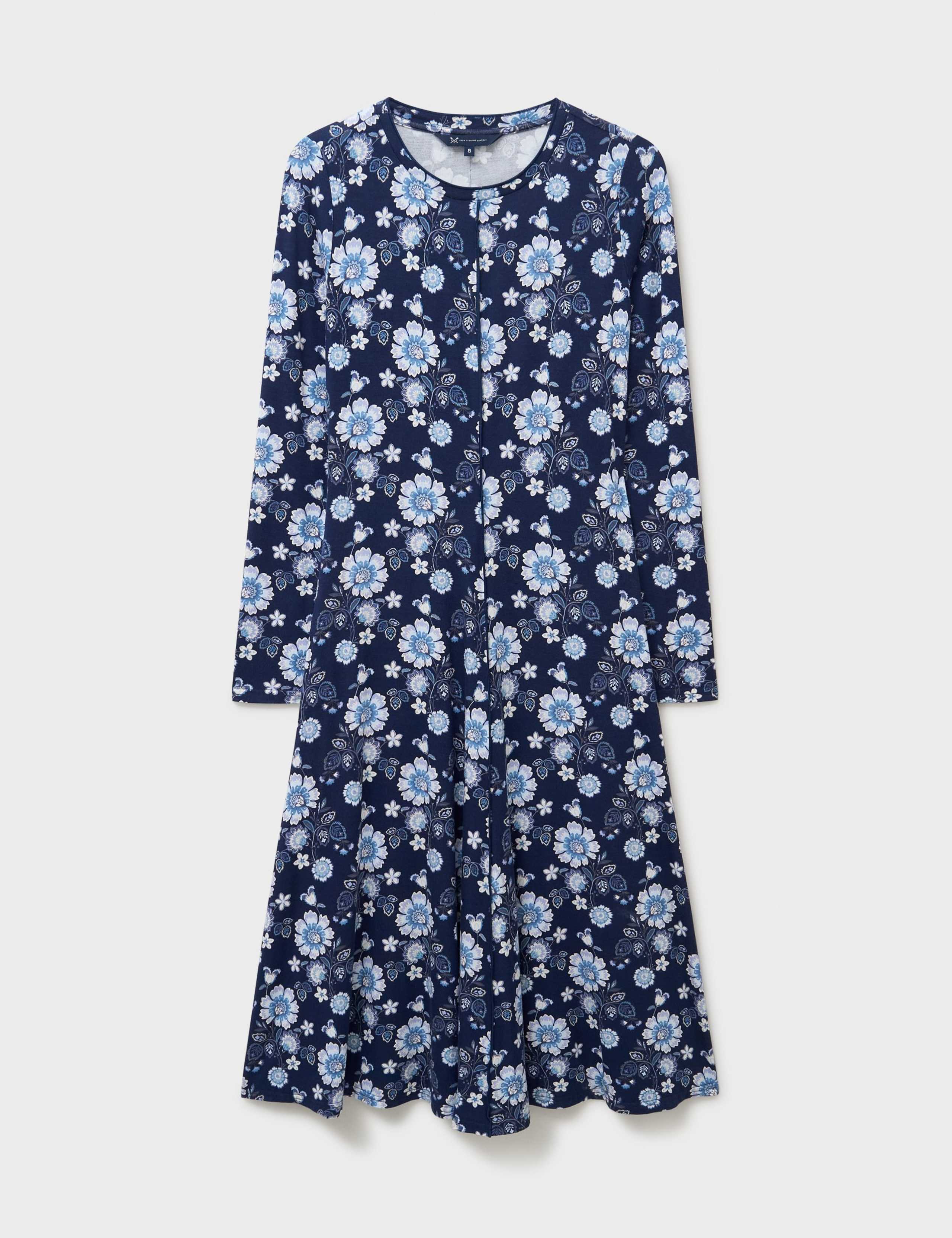 Jersey Floral Round Neck Midi Tea Dress 2 of 5
