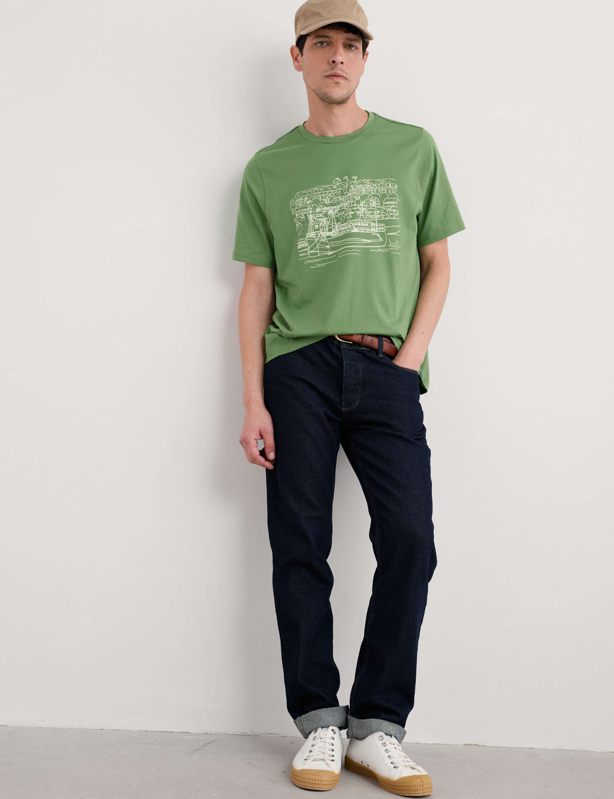Pure Cotton Boat Print T-Shirt 2 of 4