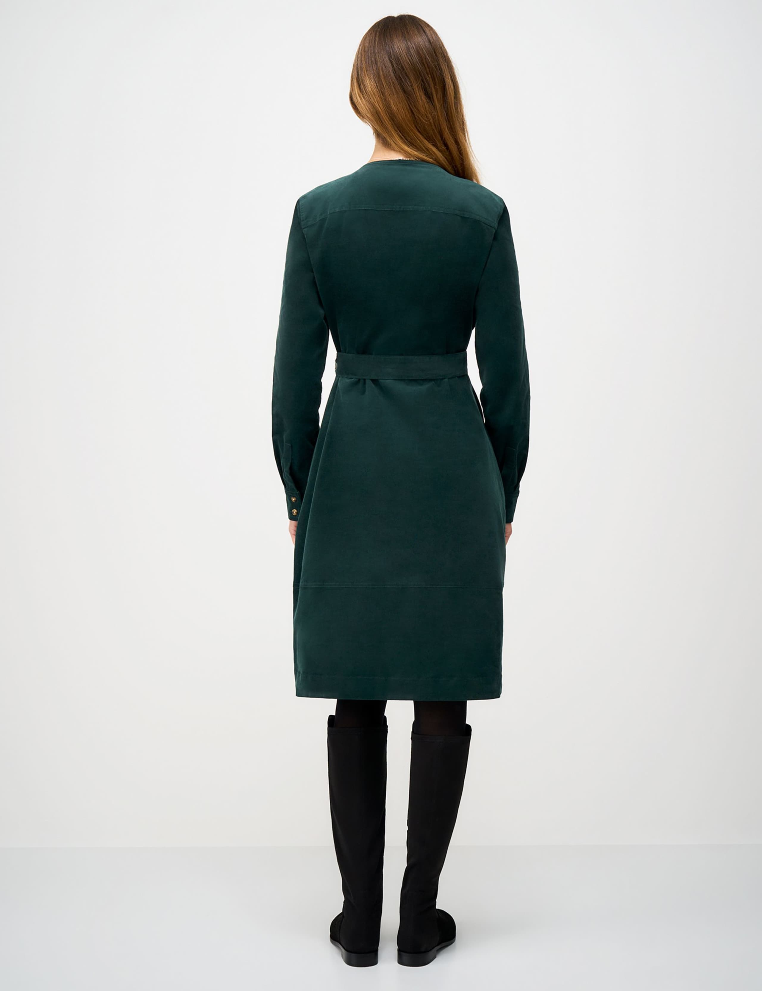 Cotton Rich Cord Knee Length Shirt Dress 3 of 5