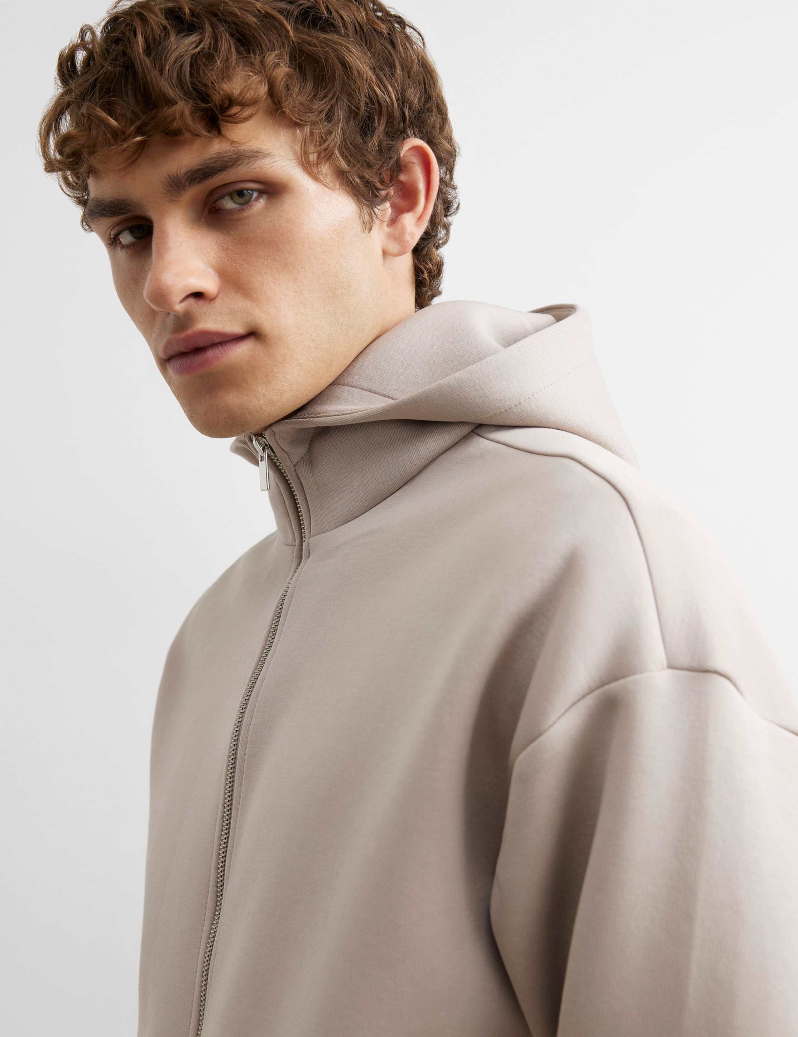 Oversized Pure Cotton Long Sleeve Zip Up Hoodie 4 of 6