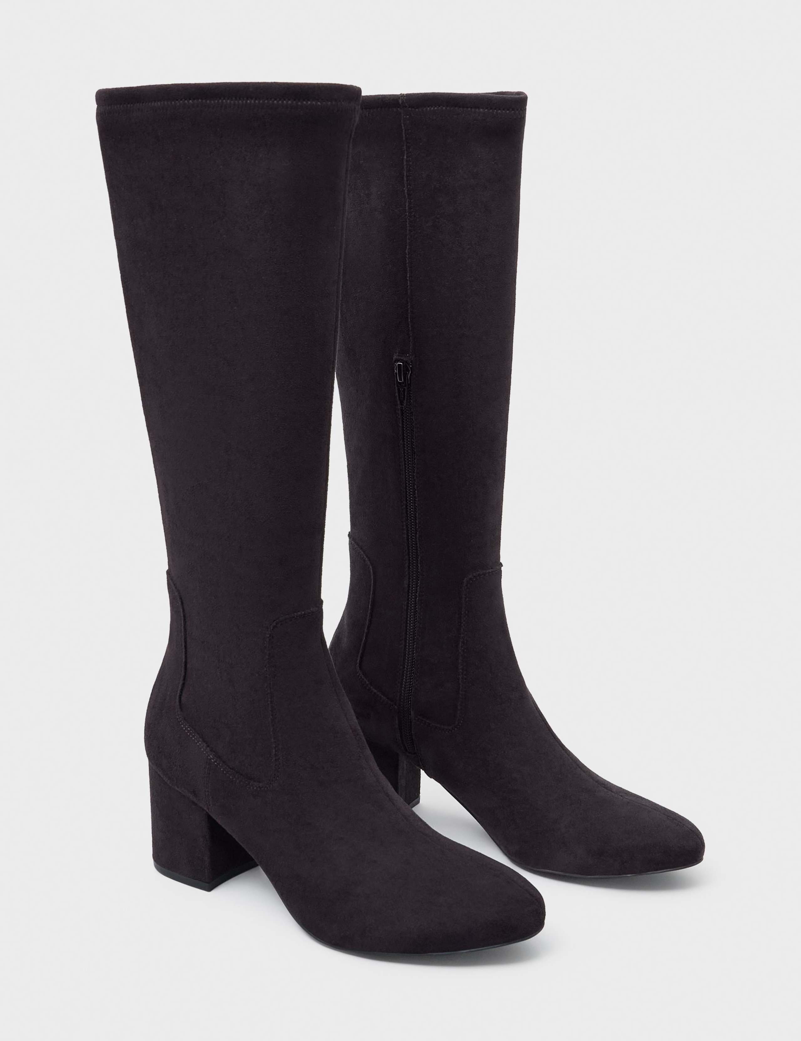 Leather Leopard Print Knee High Boots 2 of 4