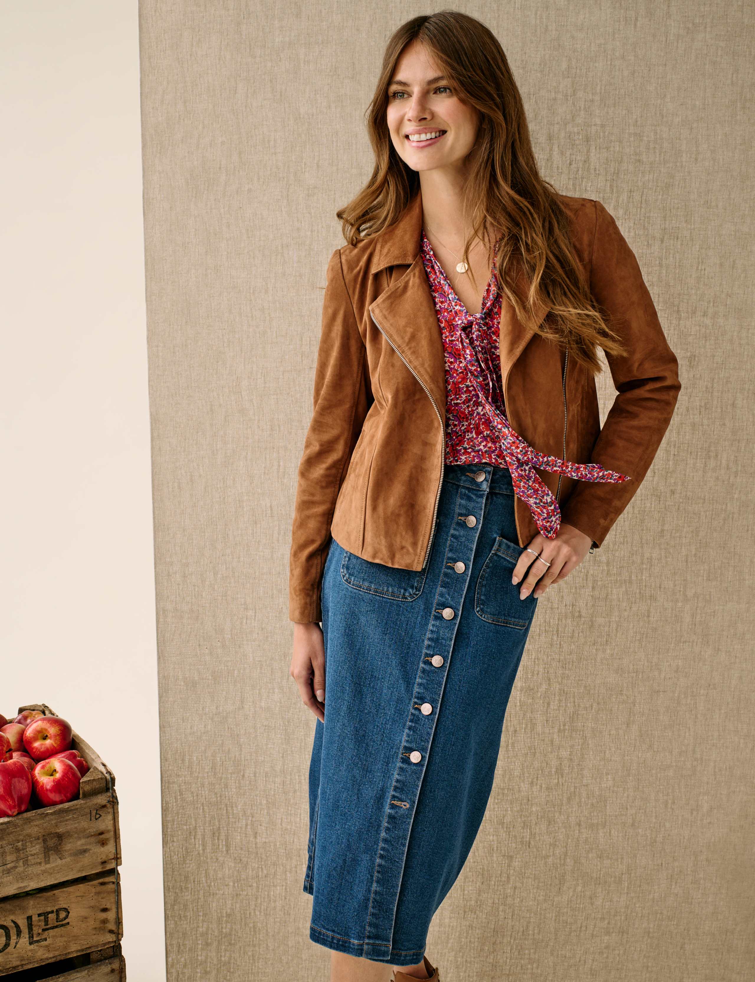 Suede Collared Biker Jacket 3 of 6