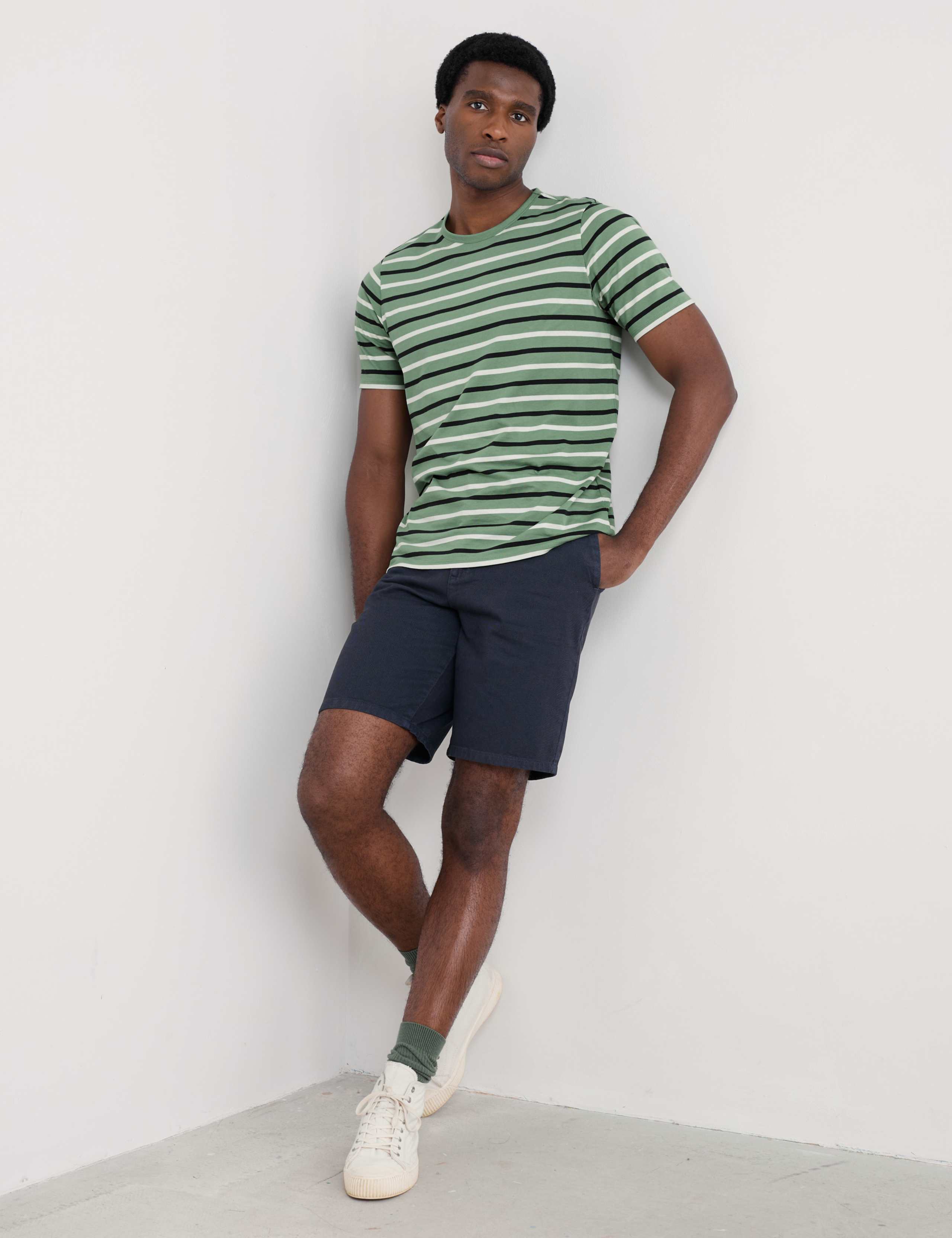Pure Cotton Striped Crew Neck T-Shirt 4 of 4
