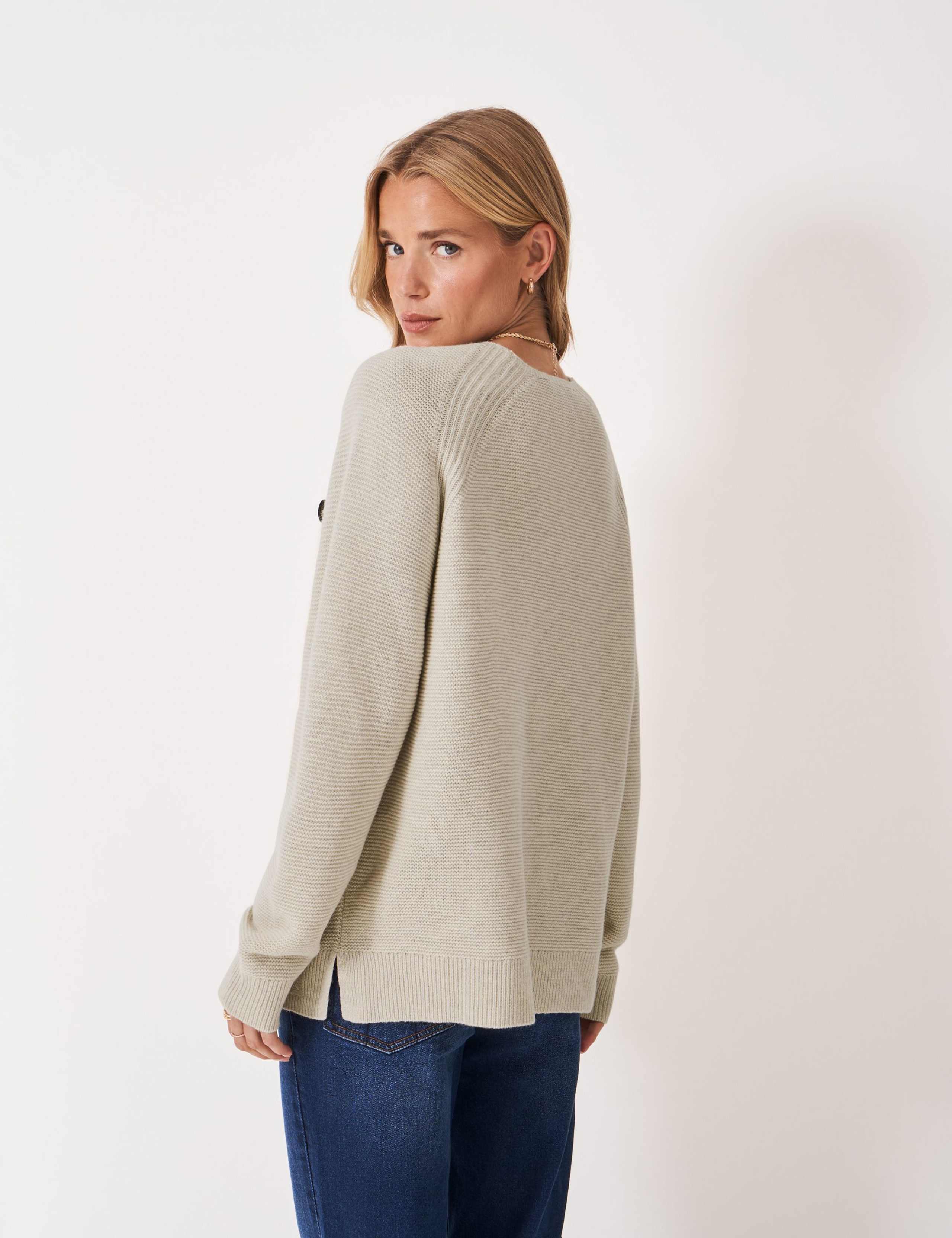 Wool Rich Button Neck Jumper 4 of 5