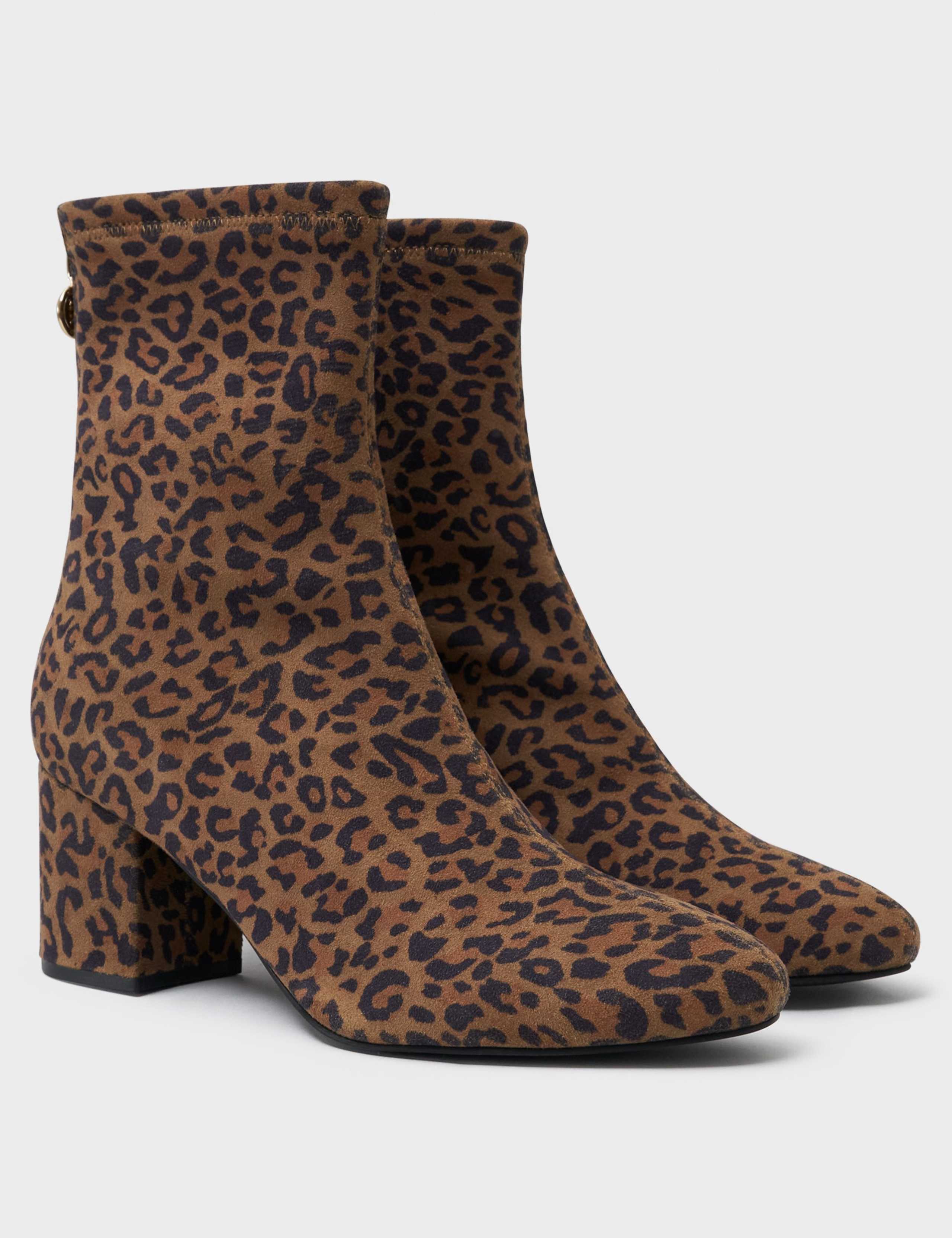 Suede Leopard Print Ankle Boots 2 of 4