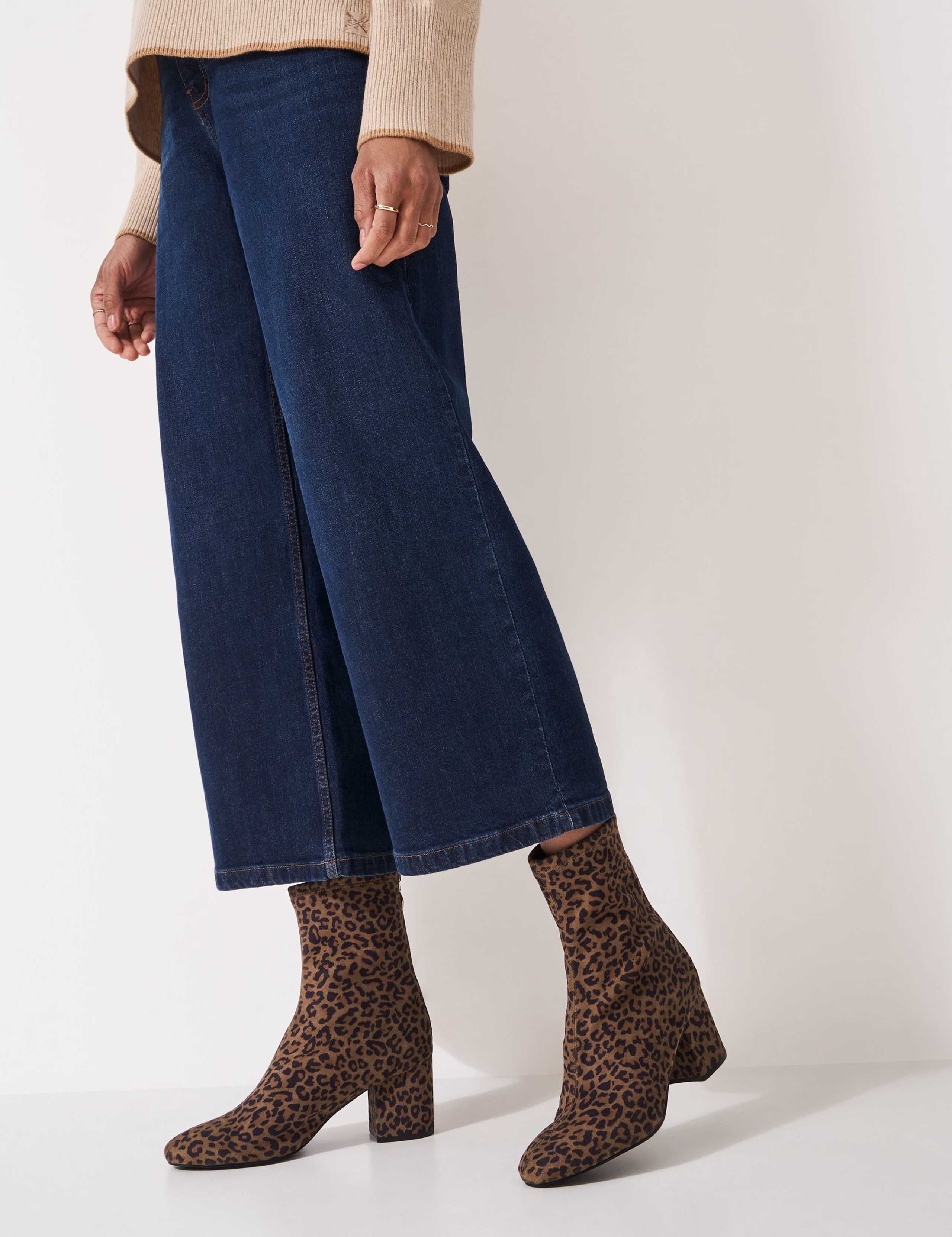 Suede Leopard Print Ankle Boots 4 of 4