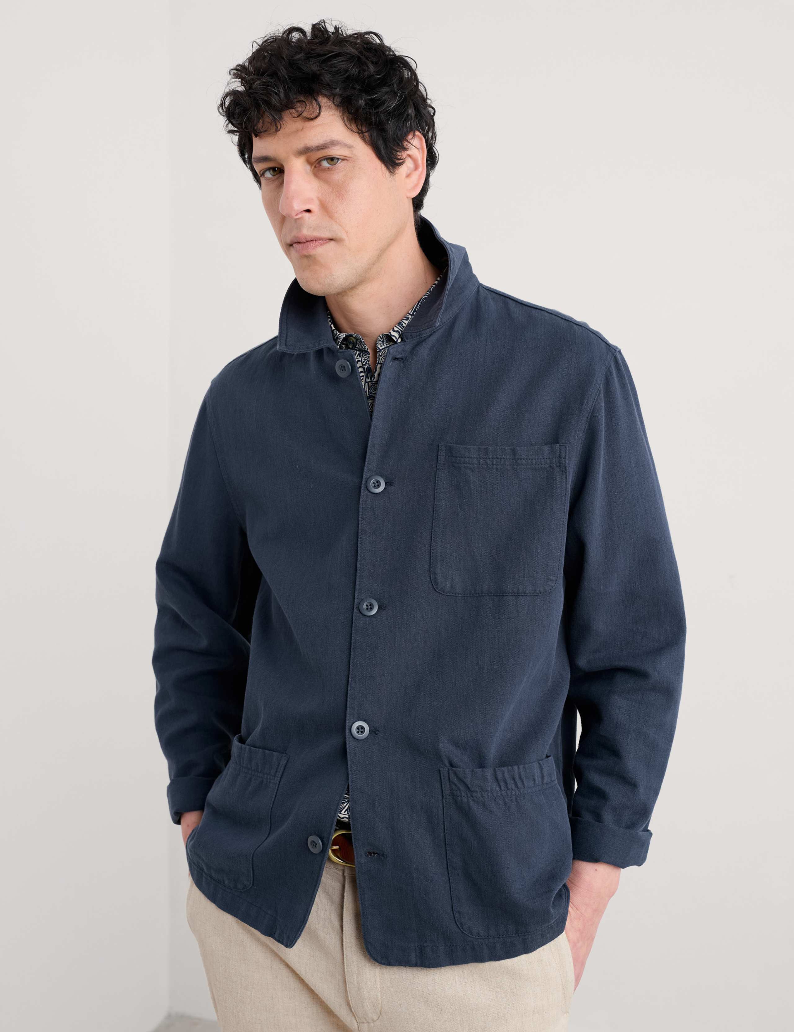 Linen Blend Utility Overshirt 2 of 4