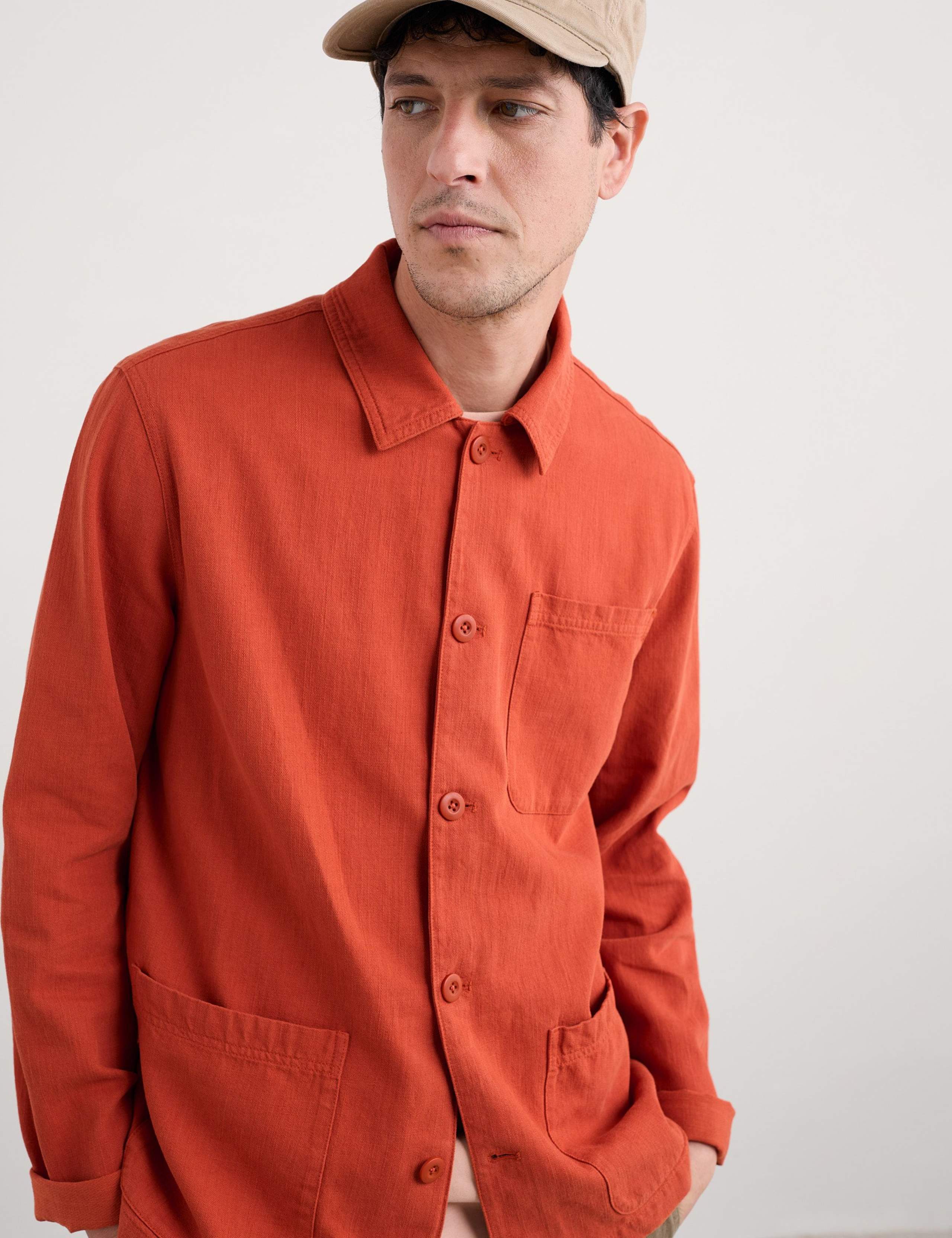 Linen Blend Utility Overshirt 3 of 6