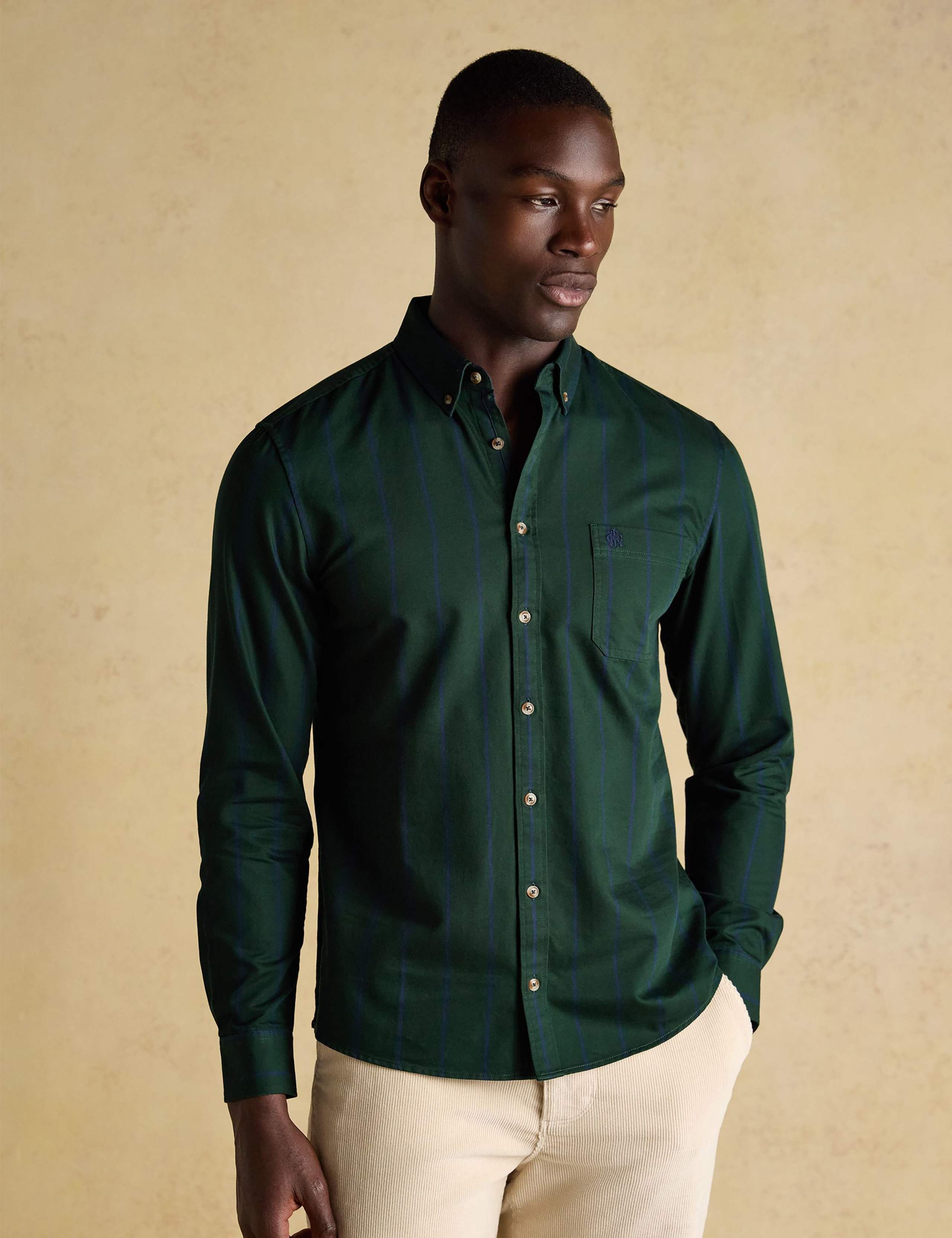 Regular Fit Pure Cotton Striped Oxford Shirt 1 of 11