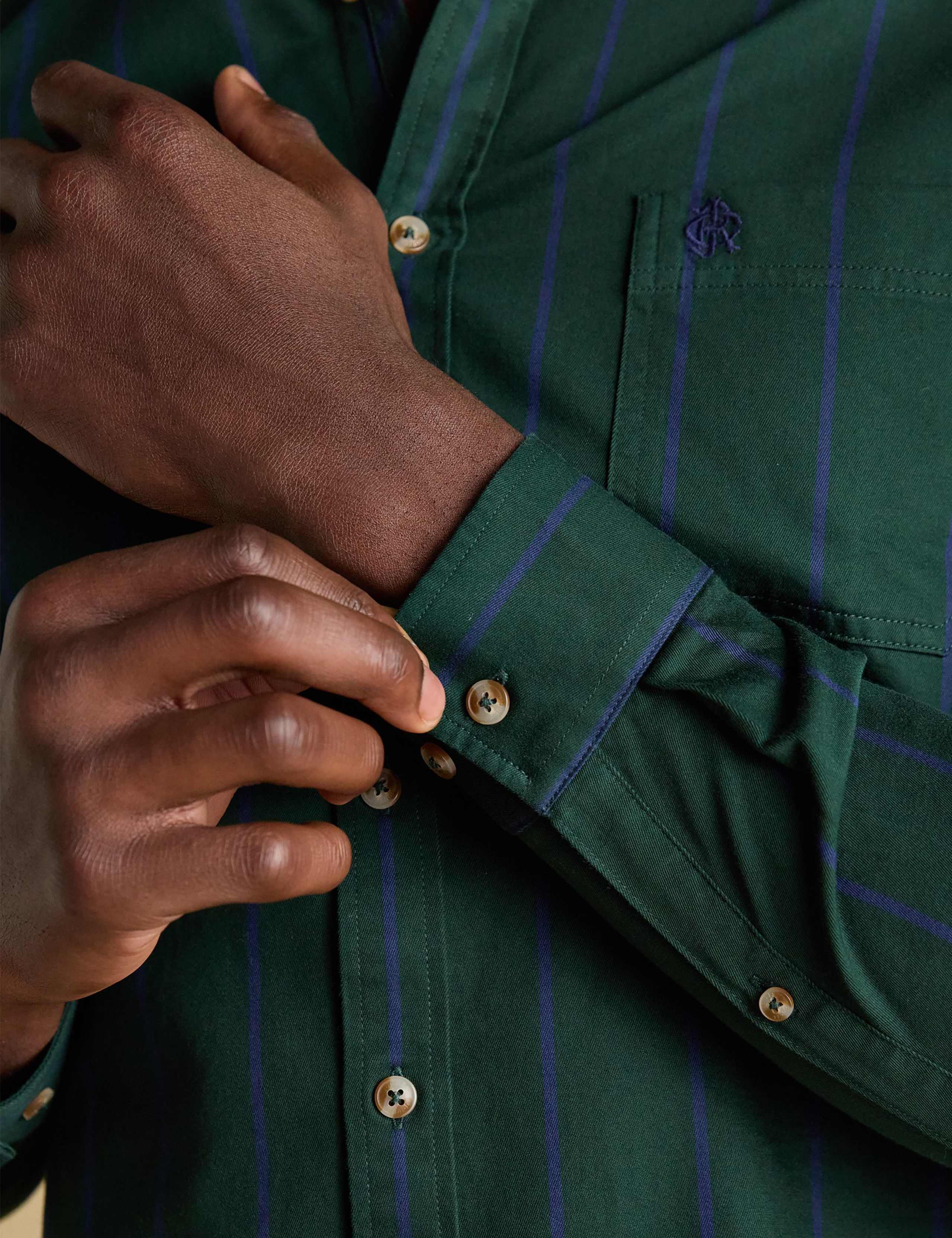 Regular Fit Pure Cotton Striped Oxford Shirt 6 of 11