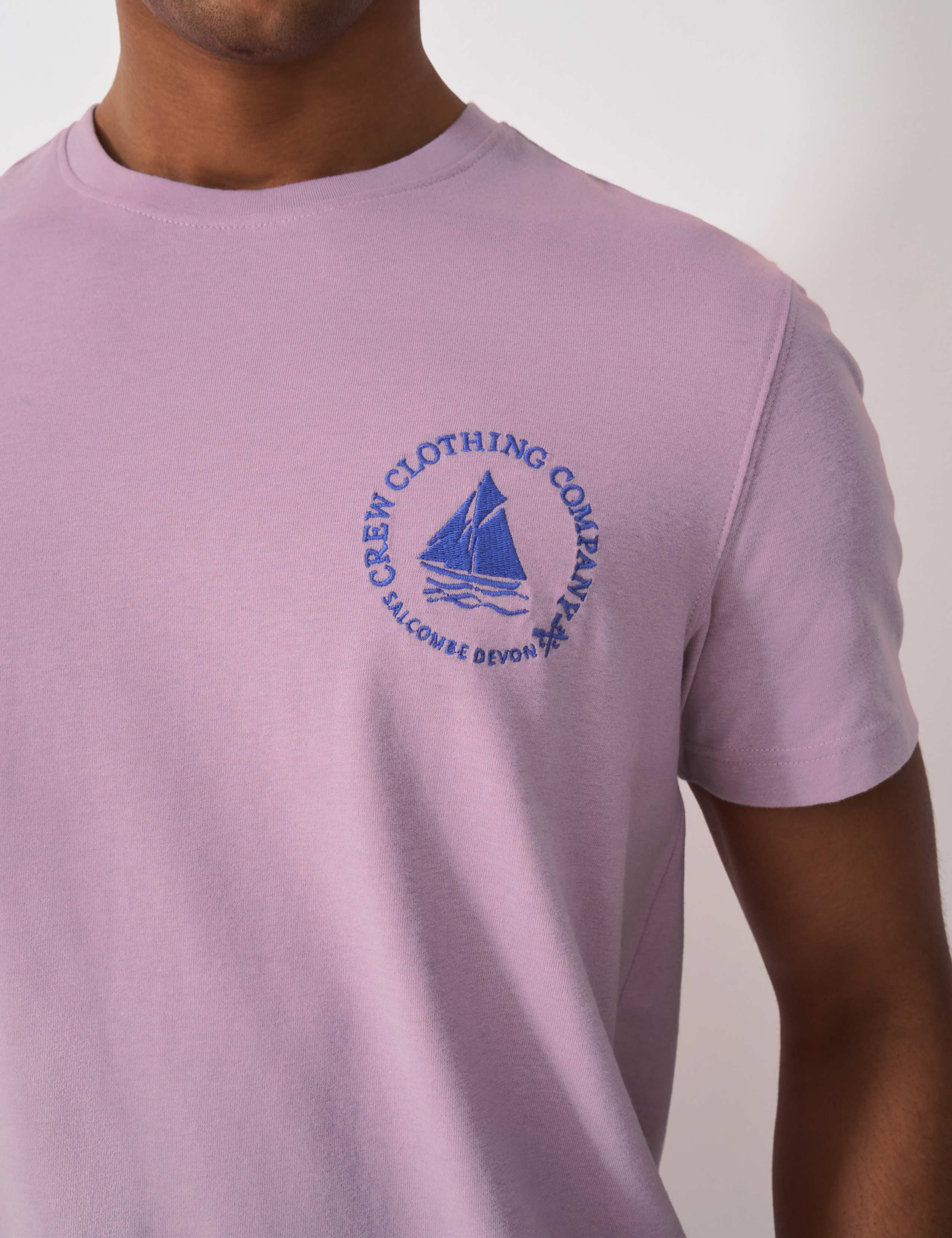 Pure Cotton Embroidered Boat Graphic T-Shirt 5 of 5