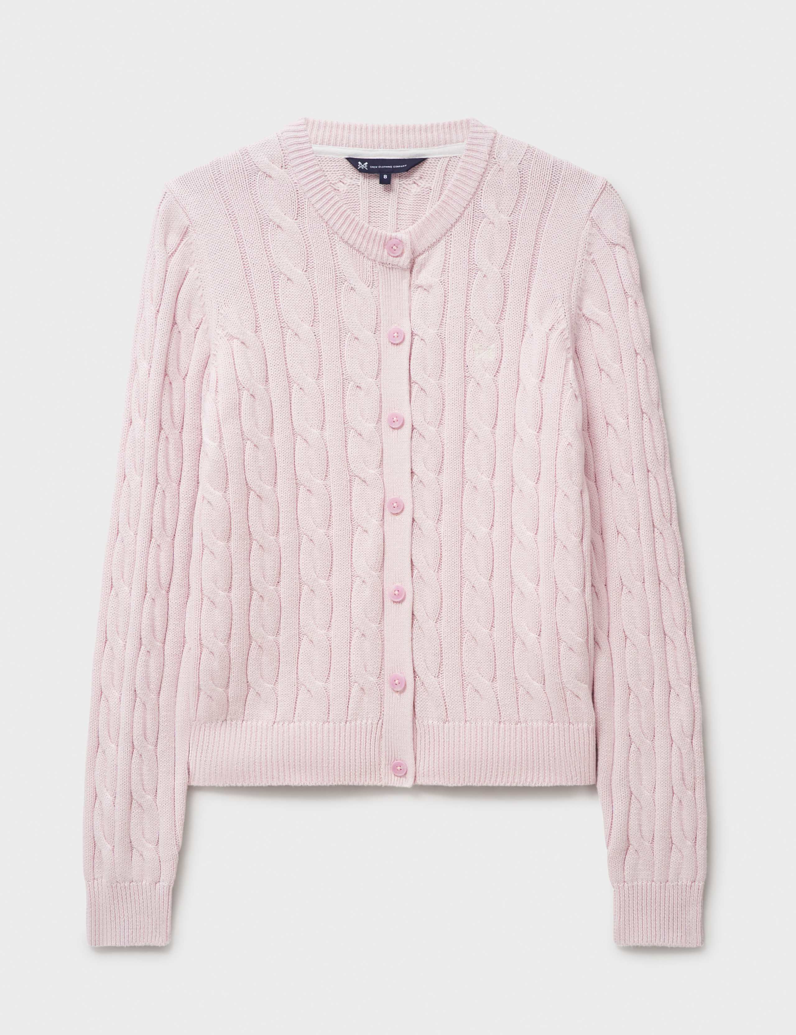 Pure Cotton Cable Knit Crew Neck Cardigan 2 of 5