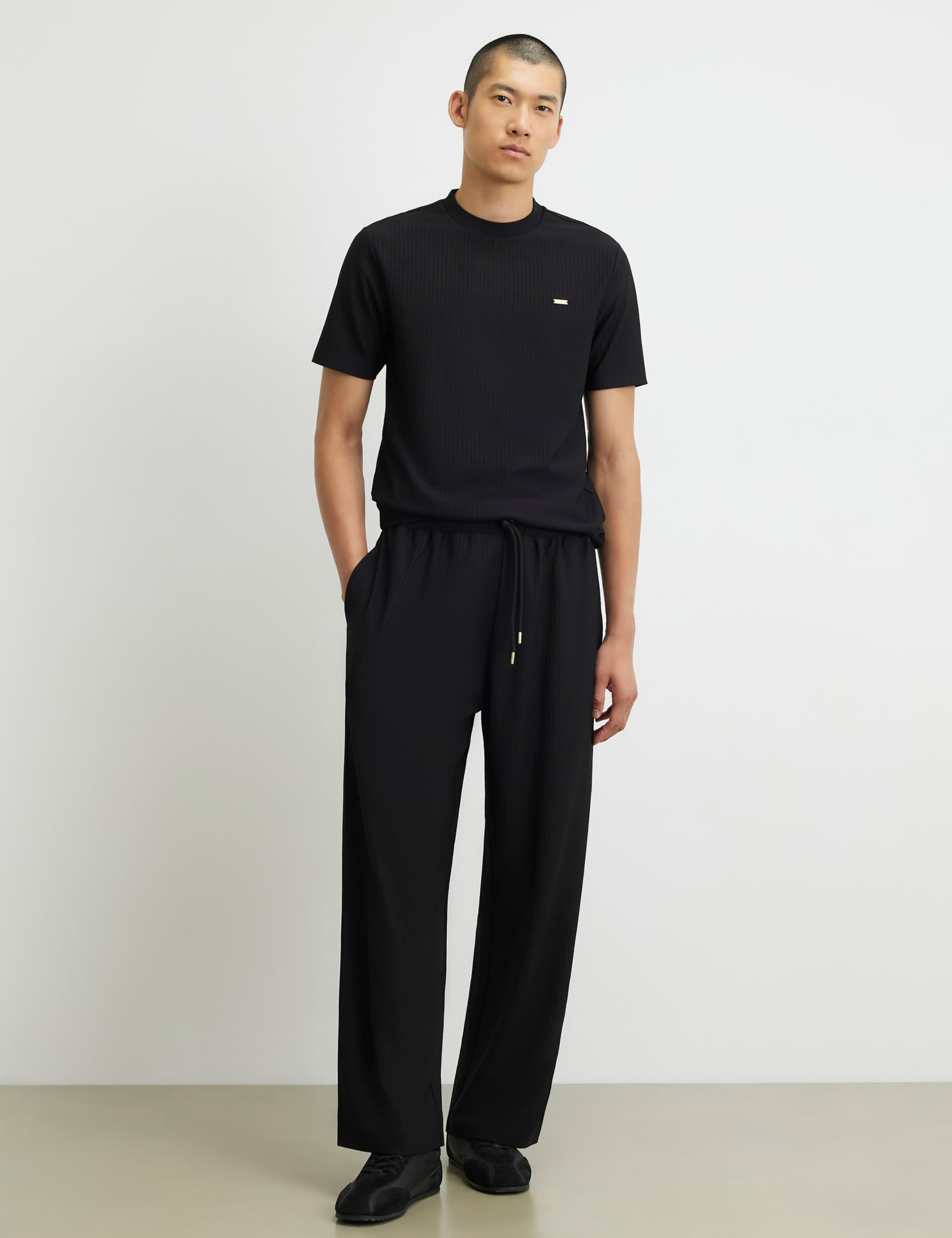 Textured Wide Leg Joggers 2 of 6