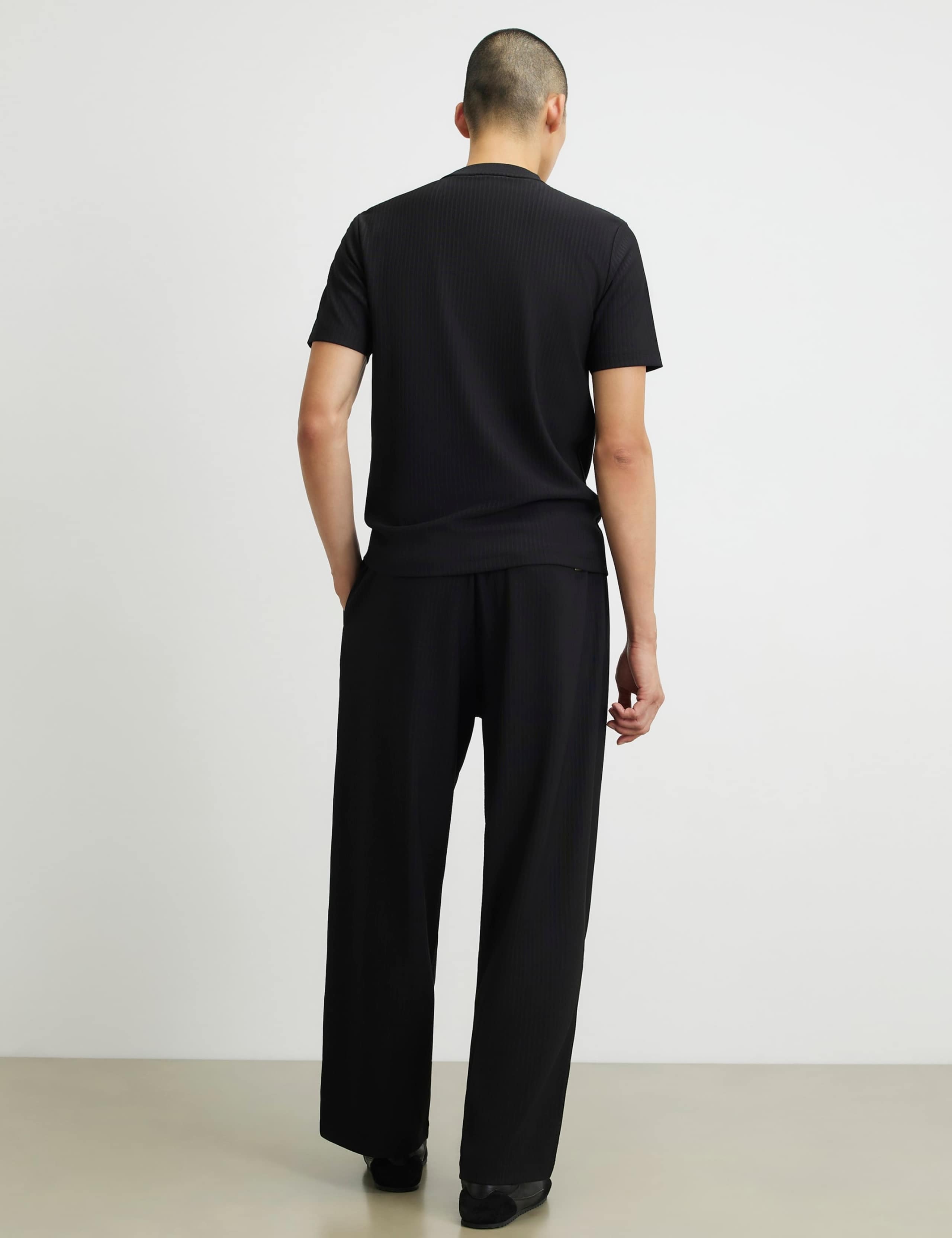 Textured Wide Leg Joggers 3 of 6