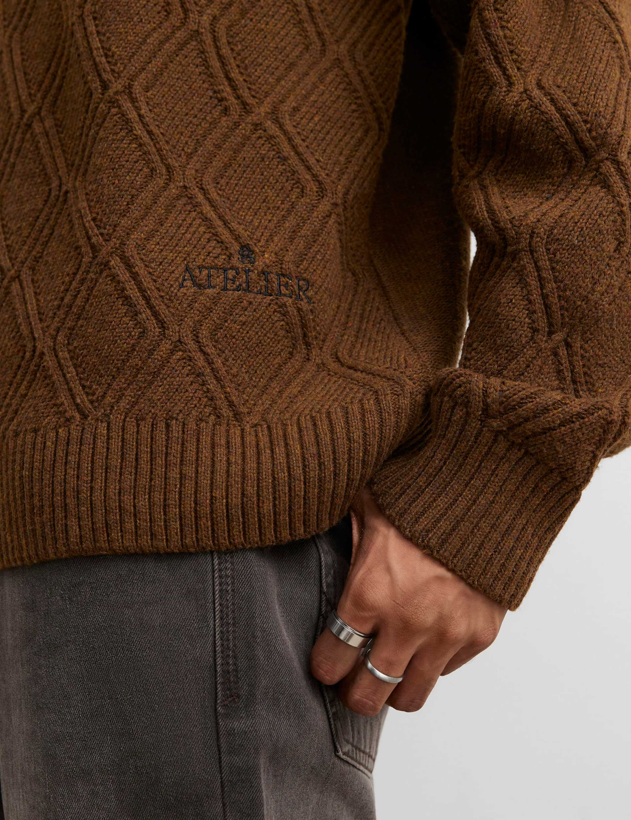 Pure Cotton Cable Crew Neck Jumper 4 of 6