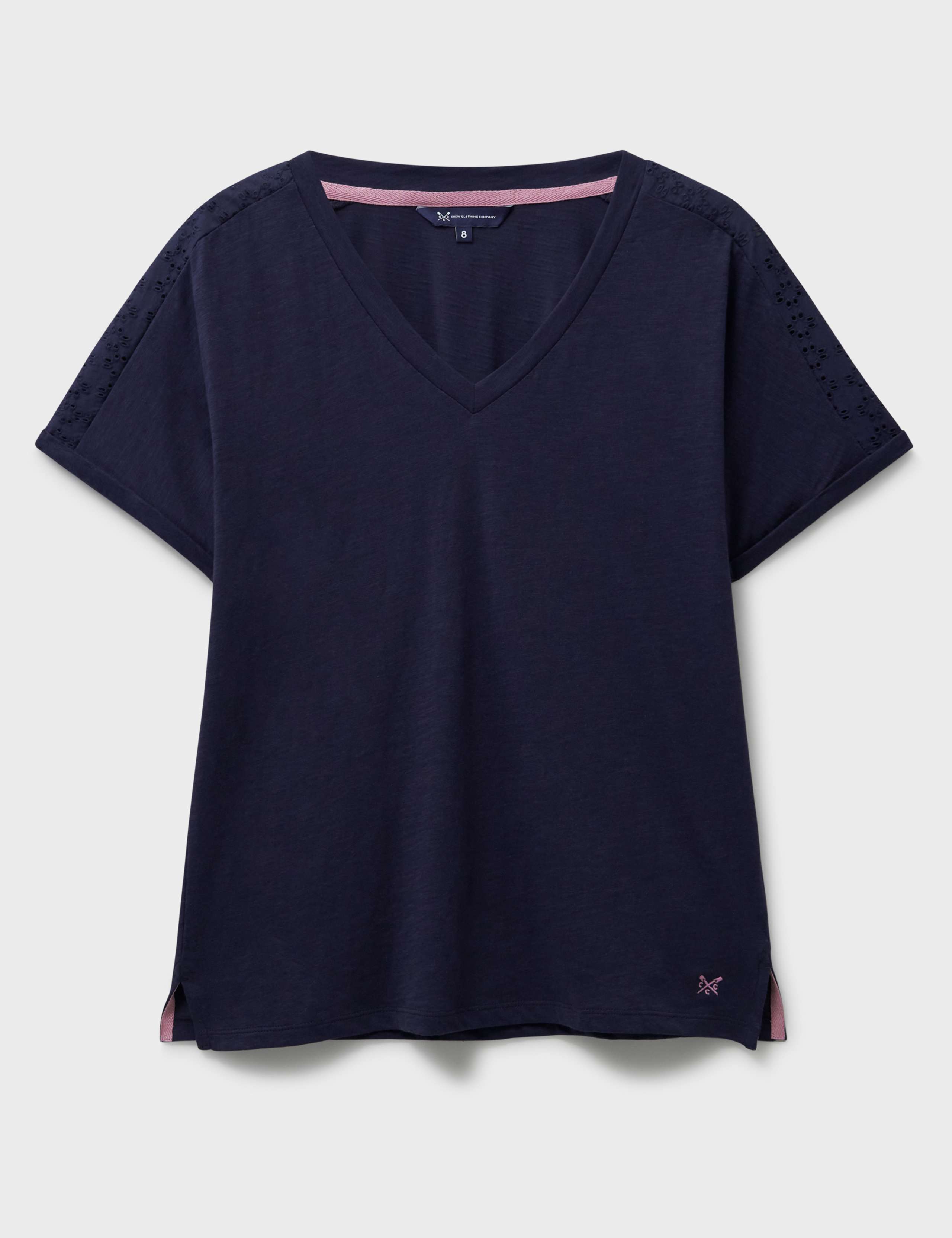 Pure Cotton V-Neck Cut Out Detail T-Shirt 2 of 5