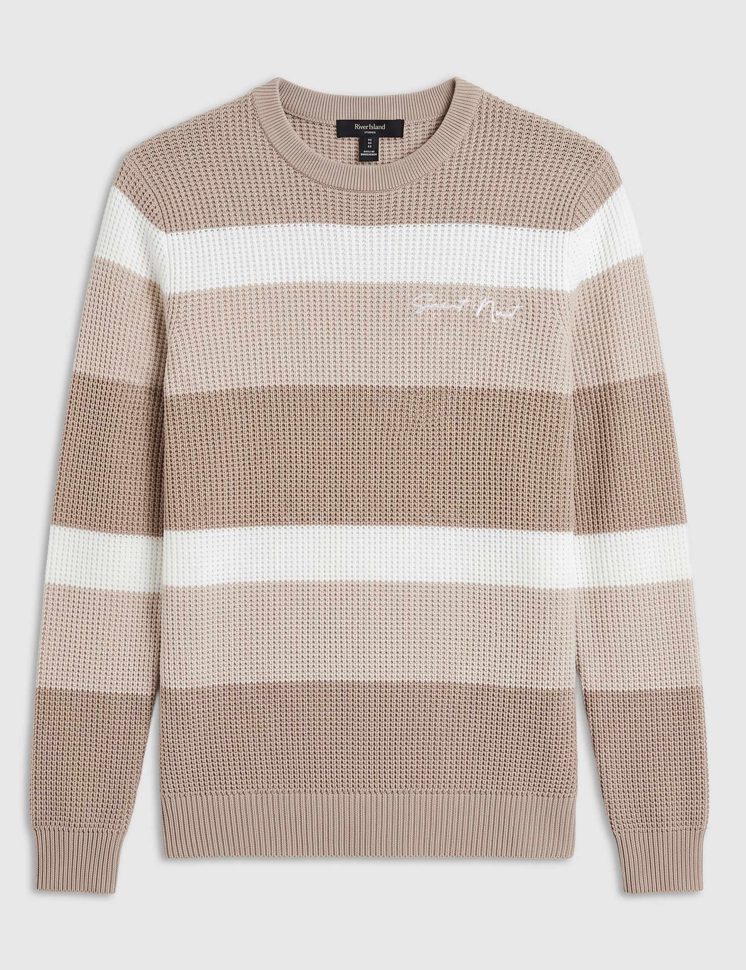 Pure Cotton Striped Crew Neck Jumper 6 of 6