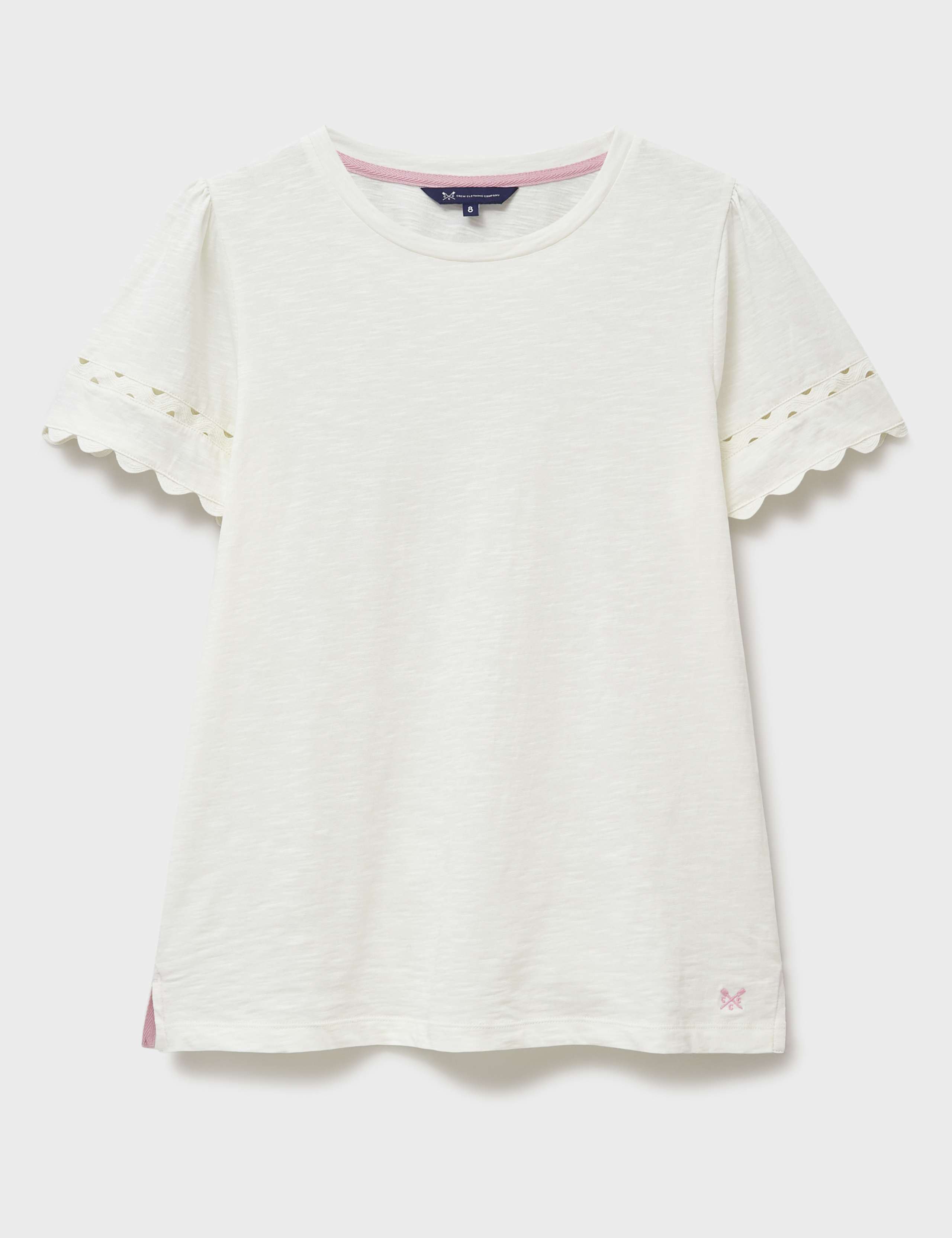 Pure Cotton Scallop Detail T-Shirt 2 of 5