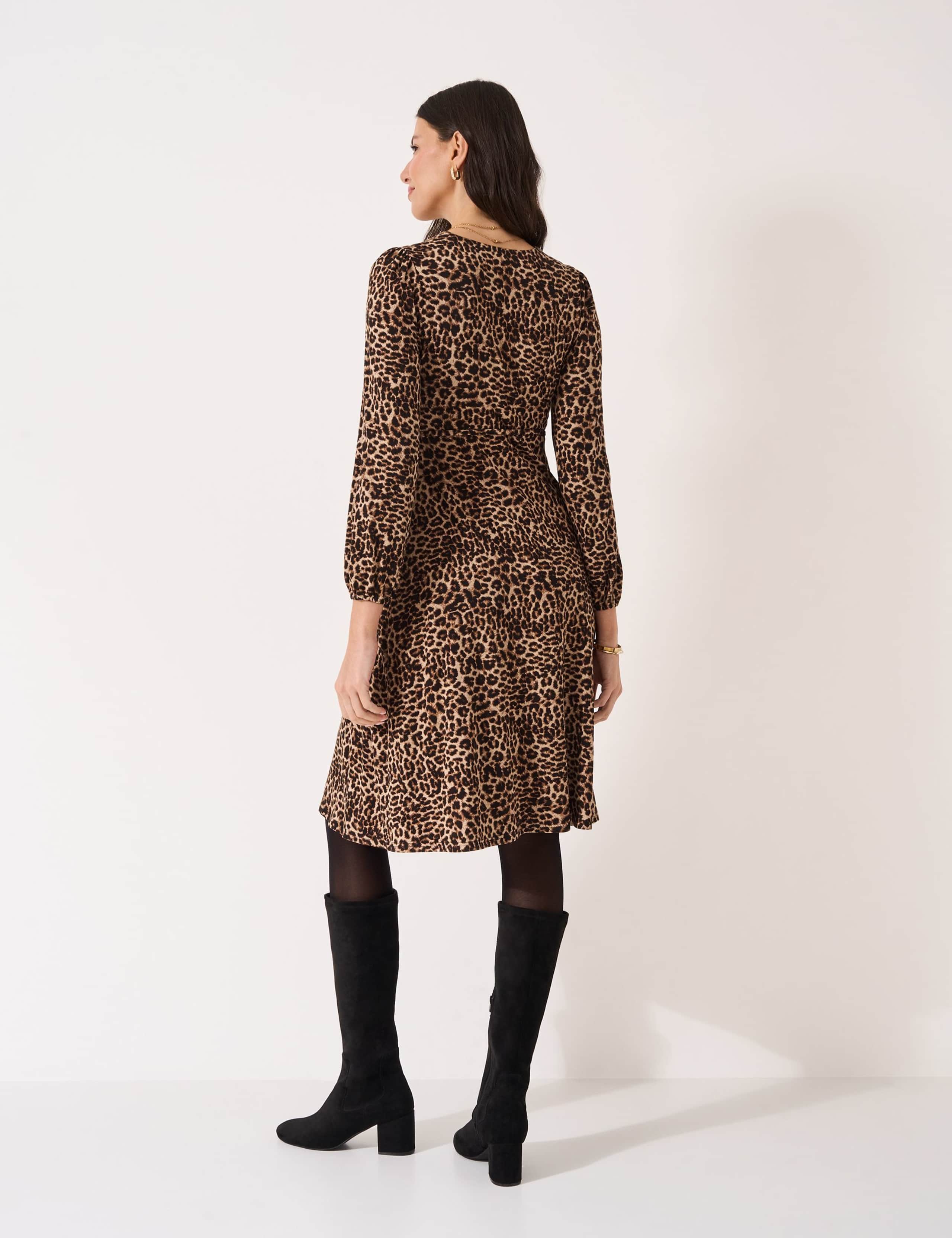 Jersey Leopard Print Knee Length Dress 5 of 5