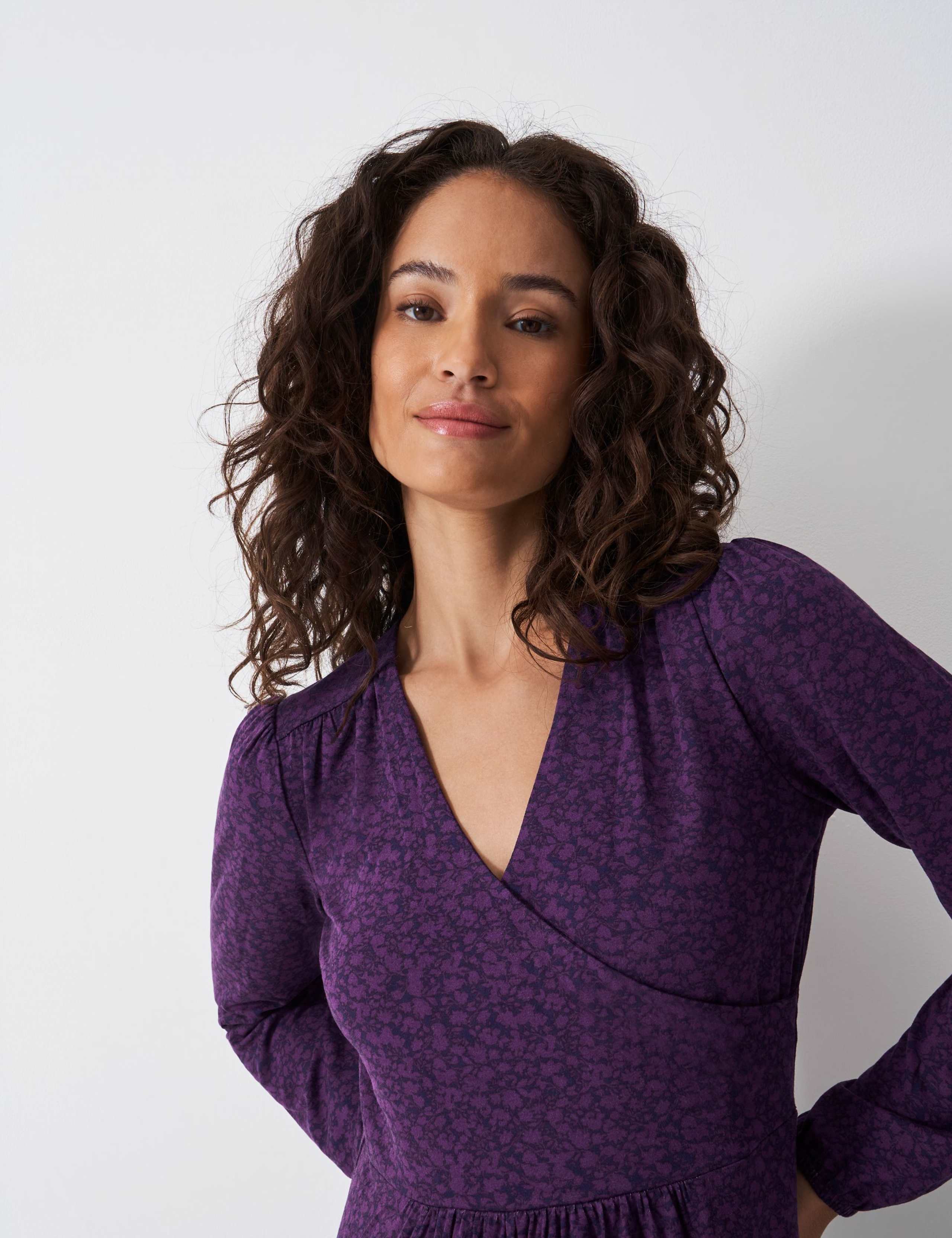 Jersey Printed Midi Wrap Dress 3 of 5